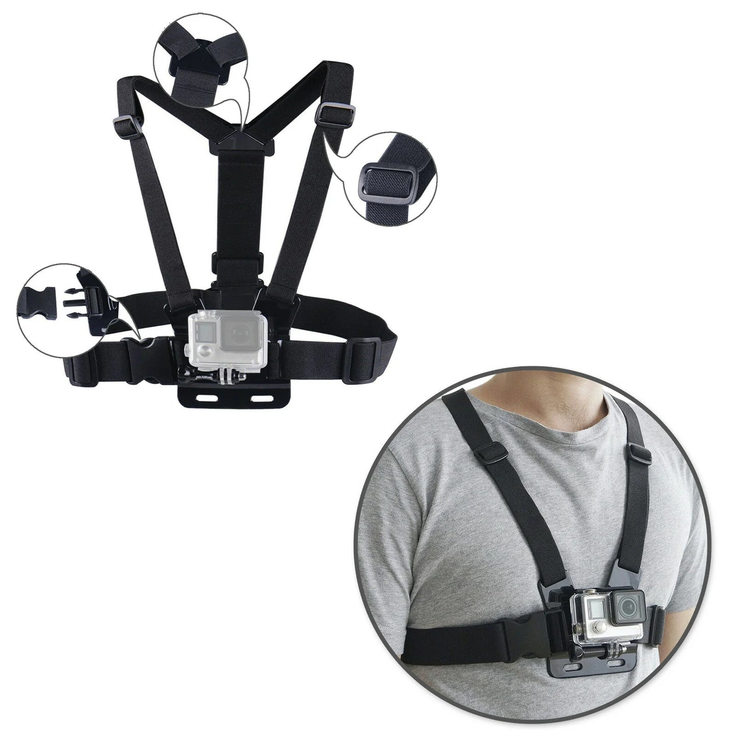 GoPro Accessories Kit 27-in-1 Mount Bundle – Chest Harness, Head Strap, Suction & Handlebar Mounts for Hero 11/10/9/8/7/6 and More