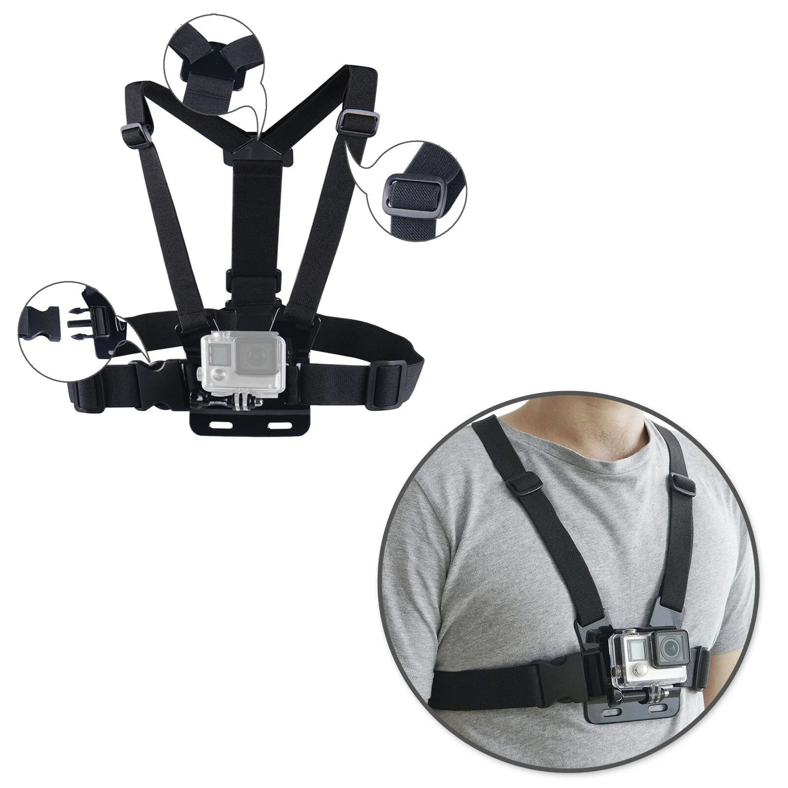 GoPro Accessories Kit 27-in-1 Mount Bundle – Chest Harness, Head Strap, Suction & Handlebar Mounts for Hero 11/10/9/8/7/6 and More