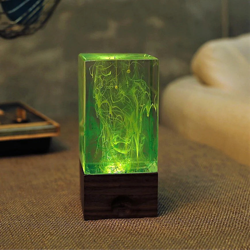 Aurora Resin Table Decor Lamp – Handcrafted LED Night Light with Warm White Glow & Unique Sculpture