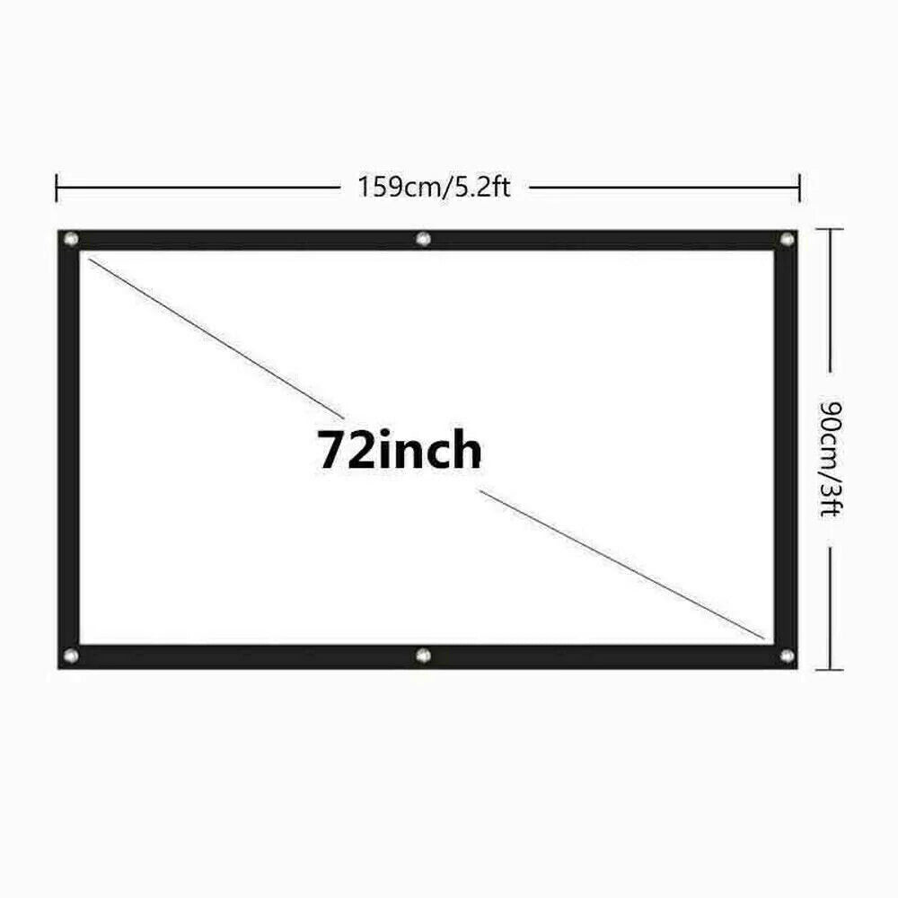 Portable Foldable Projector Screen 16:9 – Anti‑Crease Movie Screen for Indoor & Outdoor Home Theater