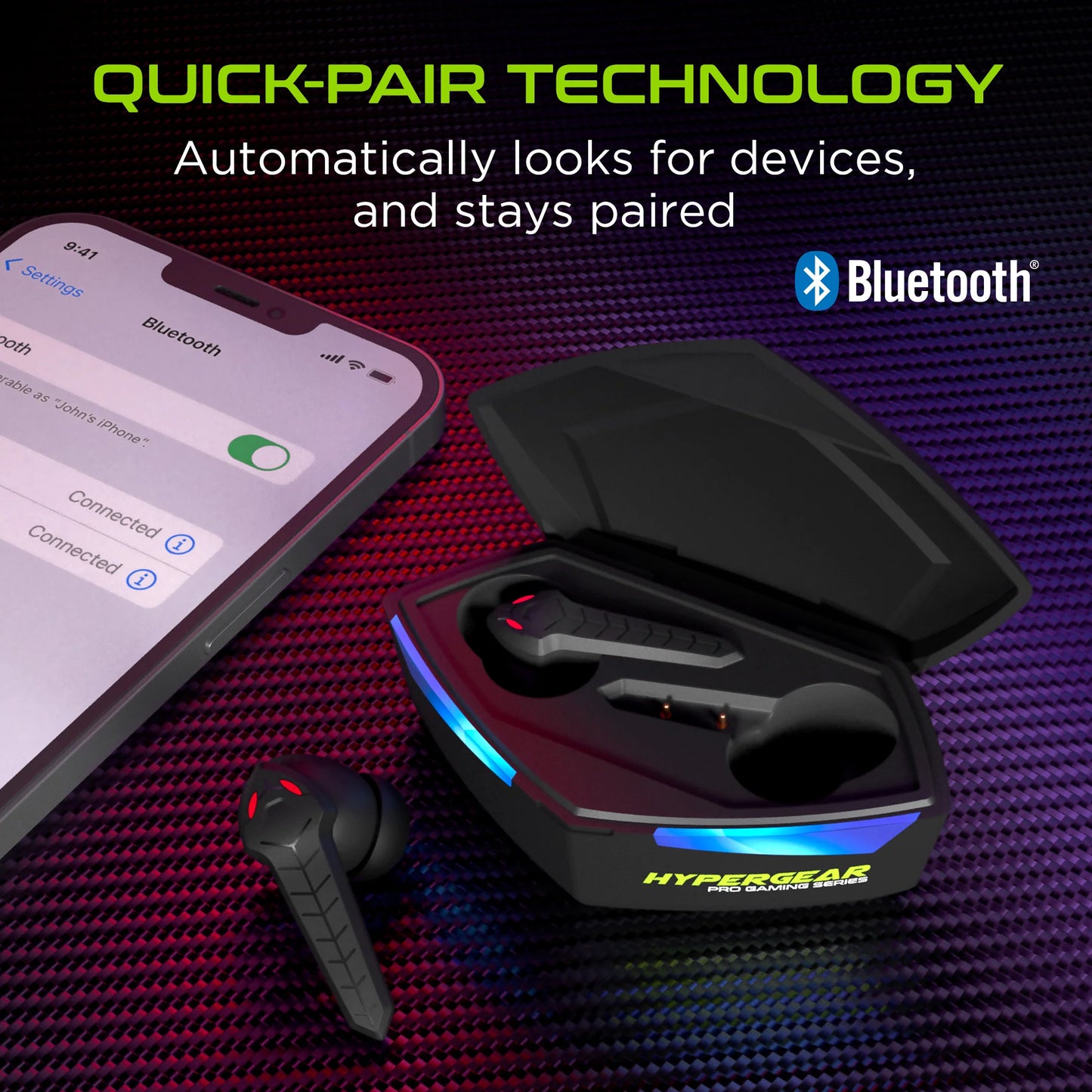 HyperGear CobraStrike True Wireless Gaming Earbuds – Ultra‑Low Latency 60 ms Earphones with 13 mm Drivers, Bluetooth 5.0 & Built‑In Mic