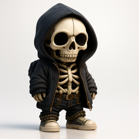 Street Skeleton Figurine β Resin Collectible Urban Skull Statue (15cm)