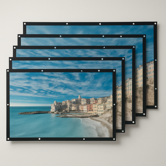 Portable Foldable Projector Screen 16:9 β AntiβCrease Movie Screen for Indoor & Outdoor Home Theater