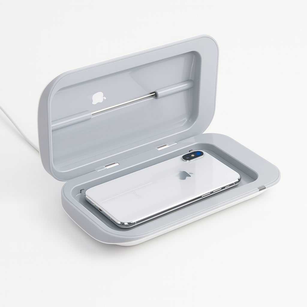 UV Phone Sanitizer Box with Dual UV Lamps – Portable Sterilizer for Phones, Jewelry & Accessories with Auto Shut‑Off