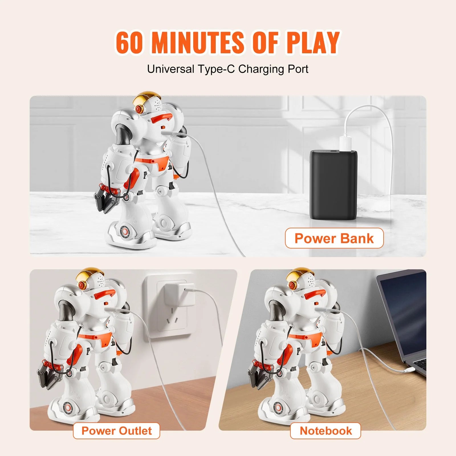 VEVOR RC Battle Robot Toy – Programmable Remote-Controlled Fighting Robot for Kids with Sounds & Lights