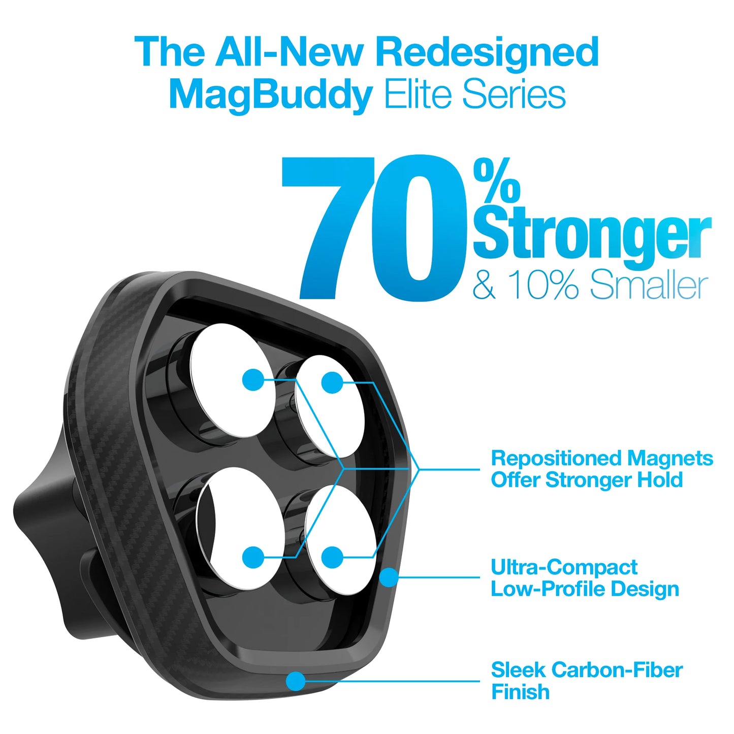 Naztech MagBuddy Elite Vent Mount – Magnetic Hands‑Free Car Phone Holder with 360° Swivel