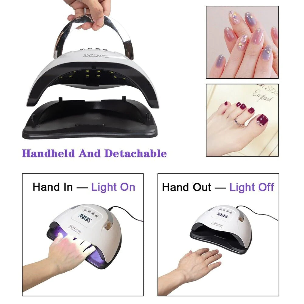 220W Professional UV LED Nail Lamp – High‑Power Gel Polish Curing Light with Smart Sensor & 4 Timer Settings