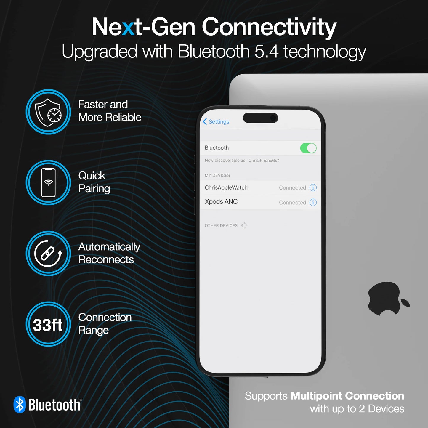 Naztech Xpods ANC True Wireless Earbuds – Active Noise Cancelling Earbuds with Transparency Mode, 25h Playtime & Wireless Charging Case