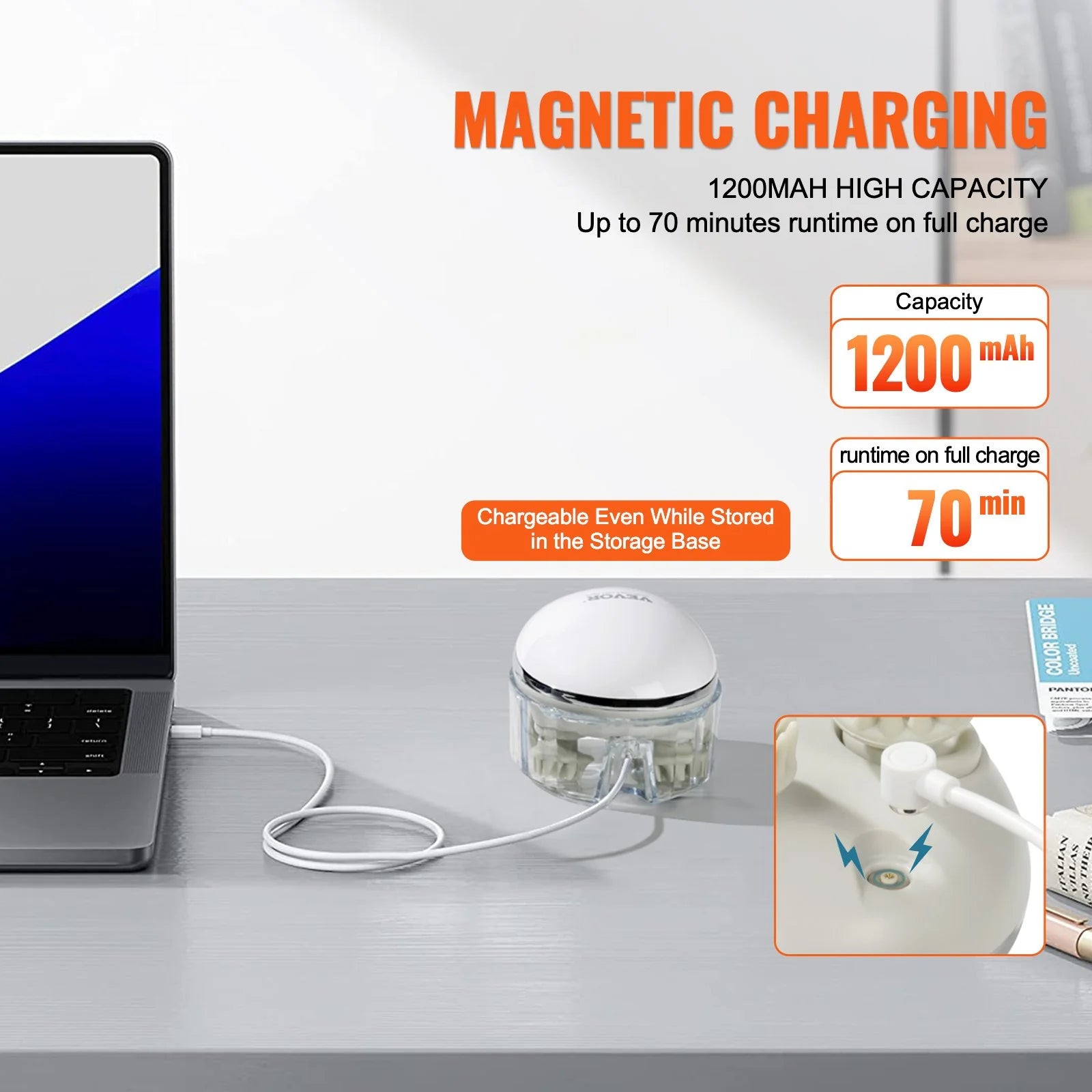 VEVOR Electric Scalp Massager with Heat – Cordless Waterproof Head Massager & Stress Relief Brush