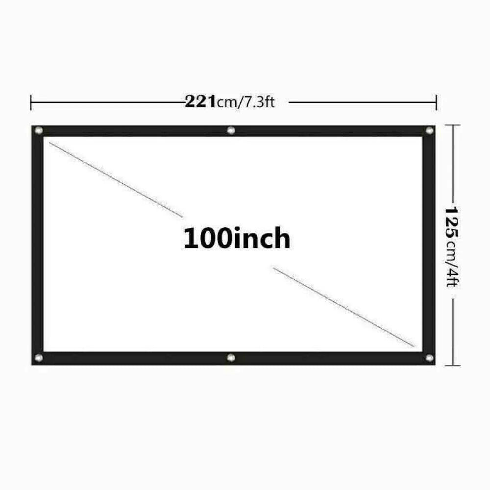 Portable Foldable Projector Screen 16:9 – Anti‑Crease Movie Screen for Indoor & Outdoor Home Theater