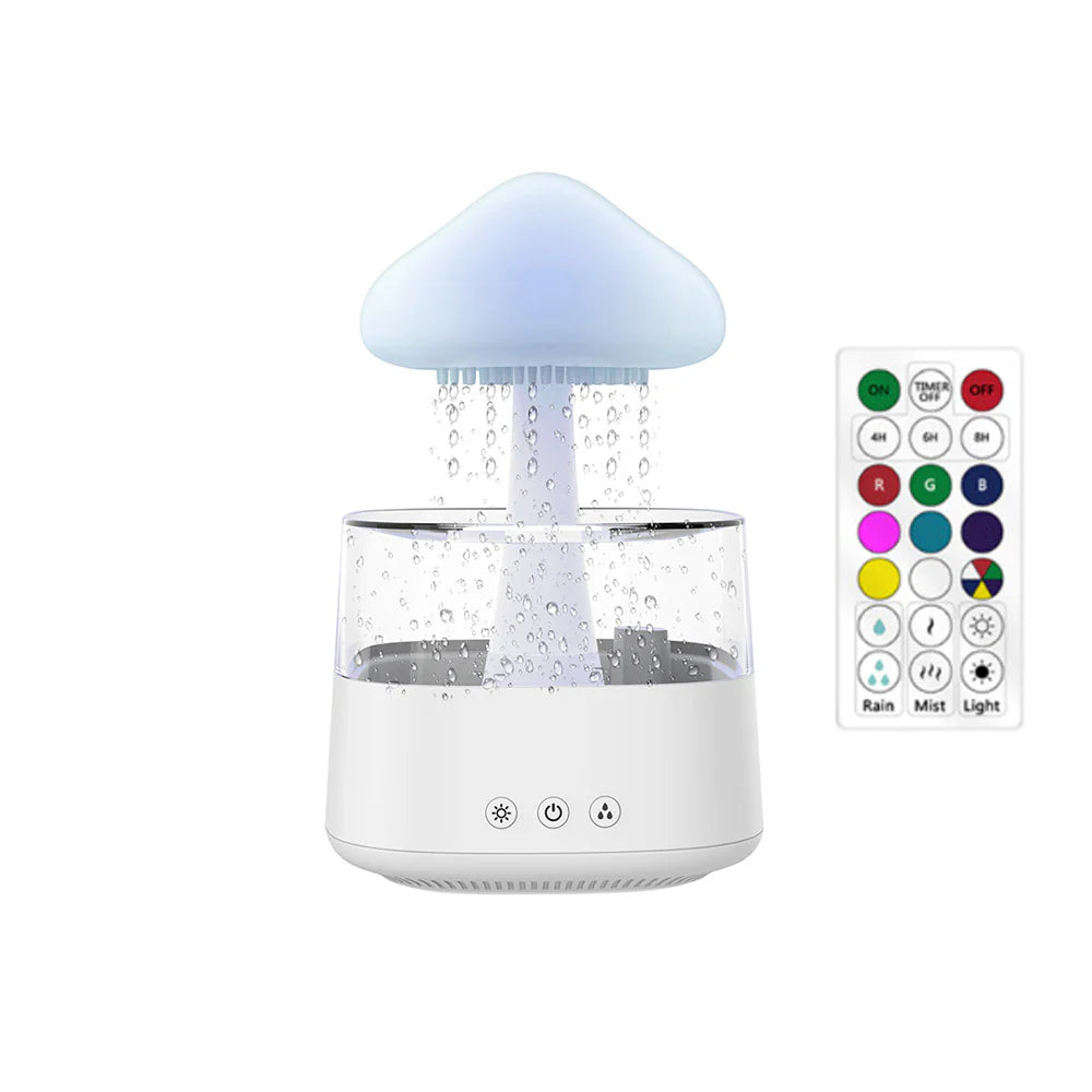 Cloud Rain Aromatherapy Diffuser & Humidifier – Ultrasonic Mist Maker with Colorful LED Lamp