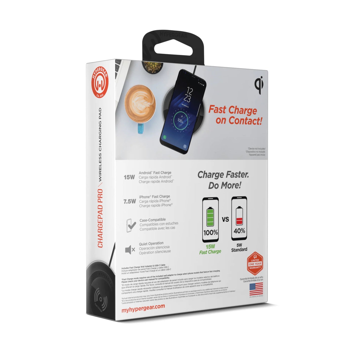 HyperGear ChargePad Pro Wireless Charger – 15W Fast Qi Pad with Adaptive Output & USB‑C