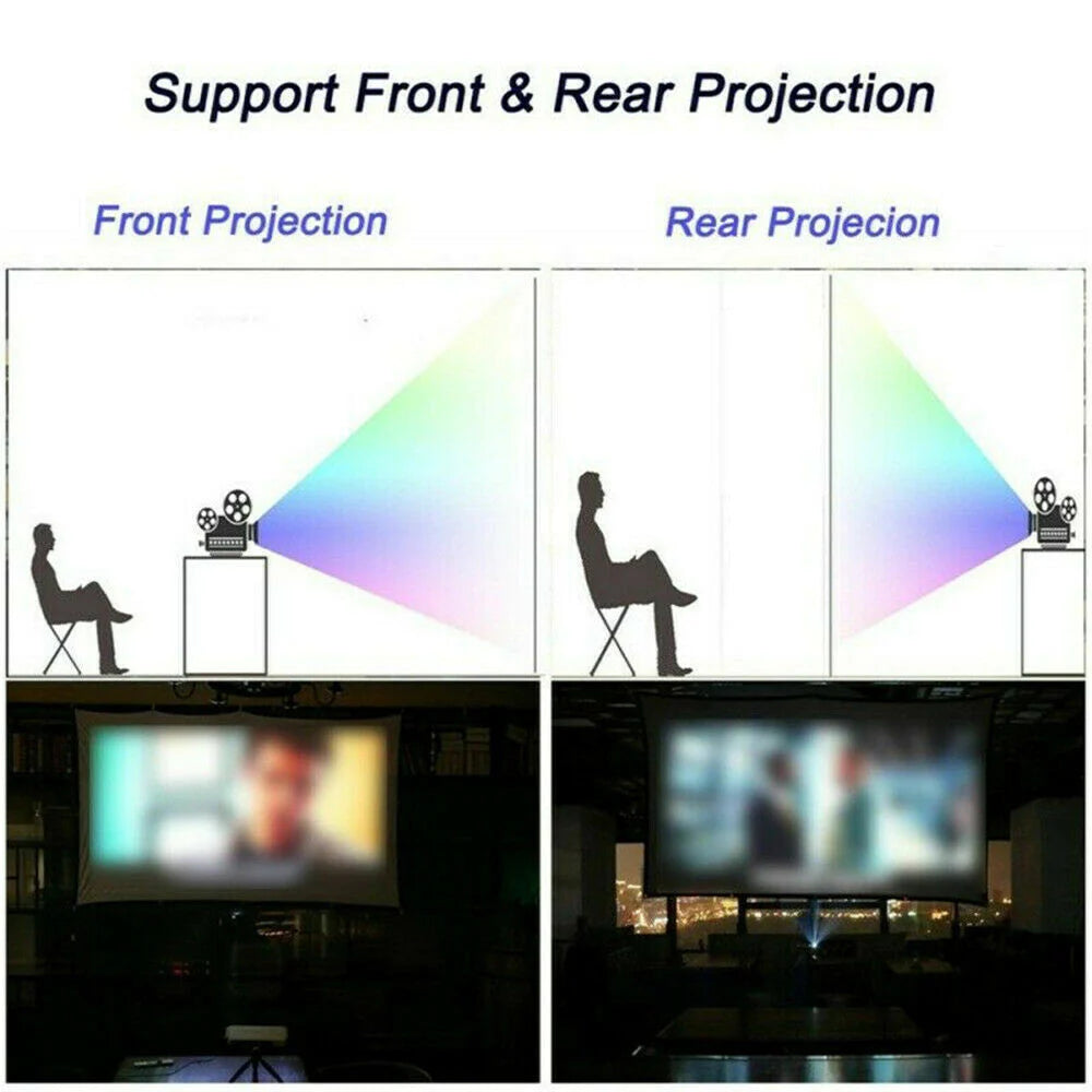 Portable Foldable Projector Screen 16:9 – Anti‑Crease Movie Screen for Indoor & Outdoor Home Theater