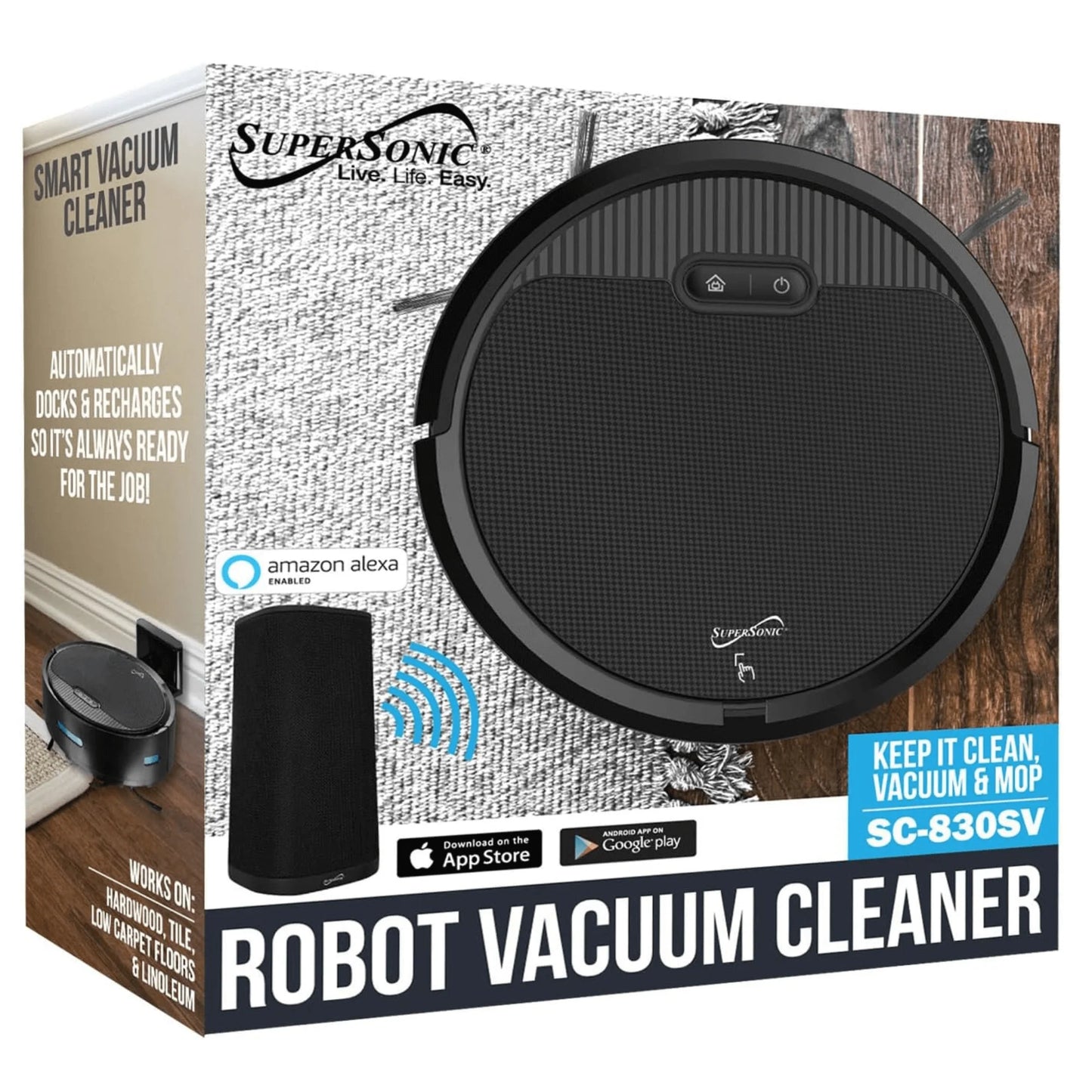 Supersonic Smart Robot Vacuum Cleaner – Automatic Sweeper with Strong Suction, Intelligent Navigation & Quiet Operation