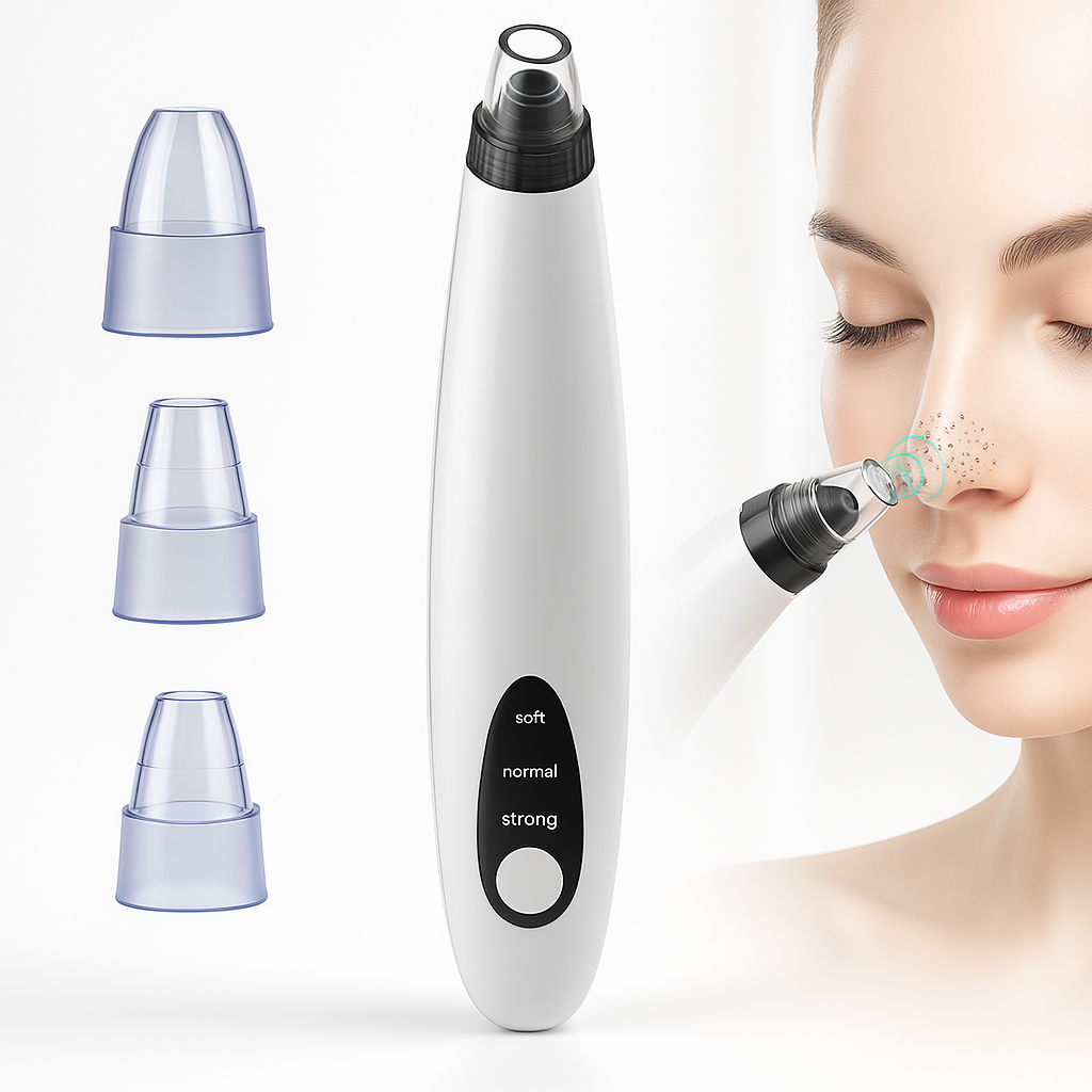 Portable Rechargeable Blackhead Remover Vacuum – Adjustable Suction Pore Cleaner & Microdermabrasion Tool for Radiant Skin