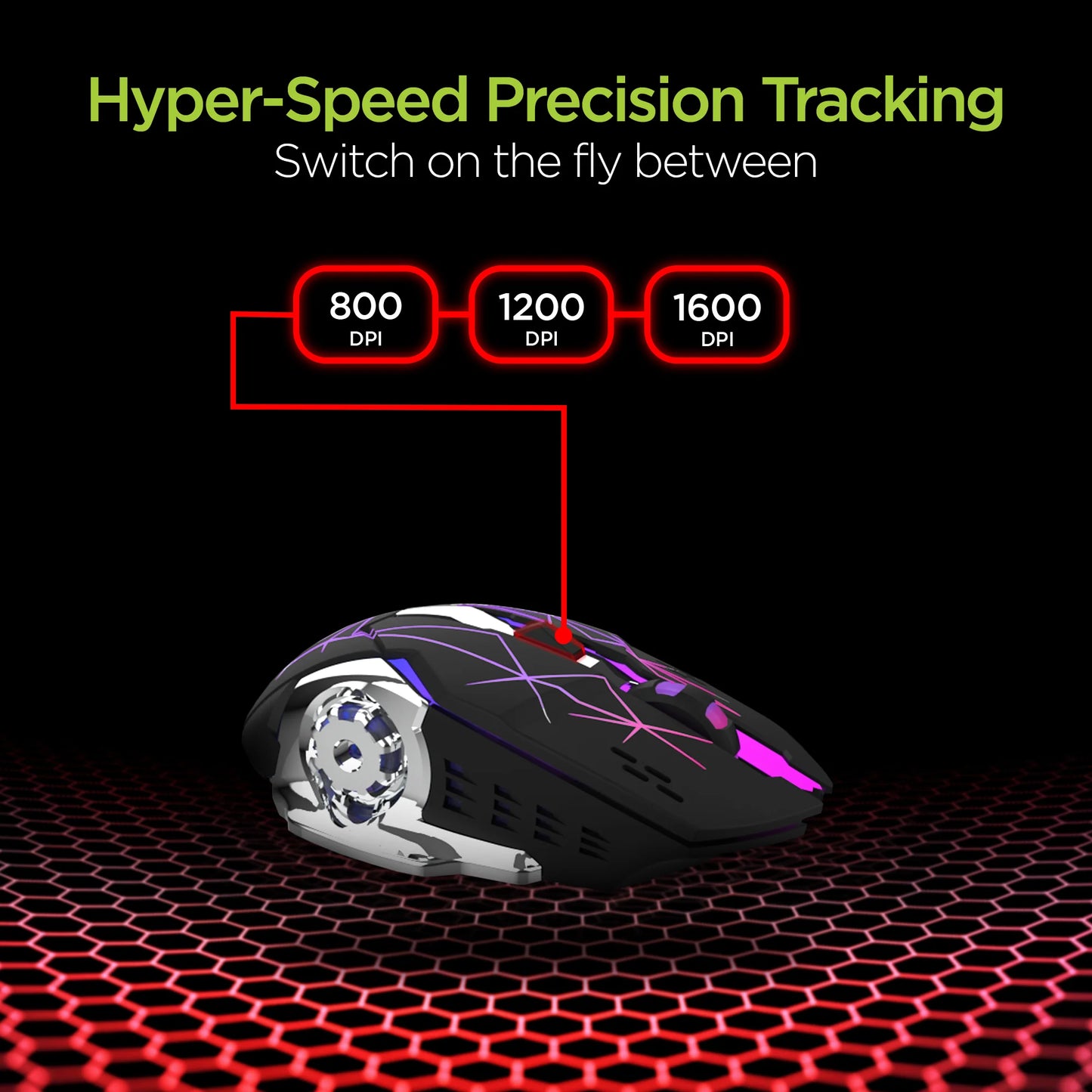 HyperGear Chromium RGB Wireless Gaming Mouse – Ergonomic Rechargeable Mouse with Adjustable DPI & Dynamic Lighting