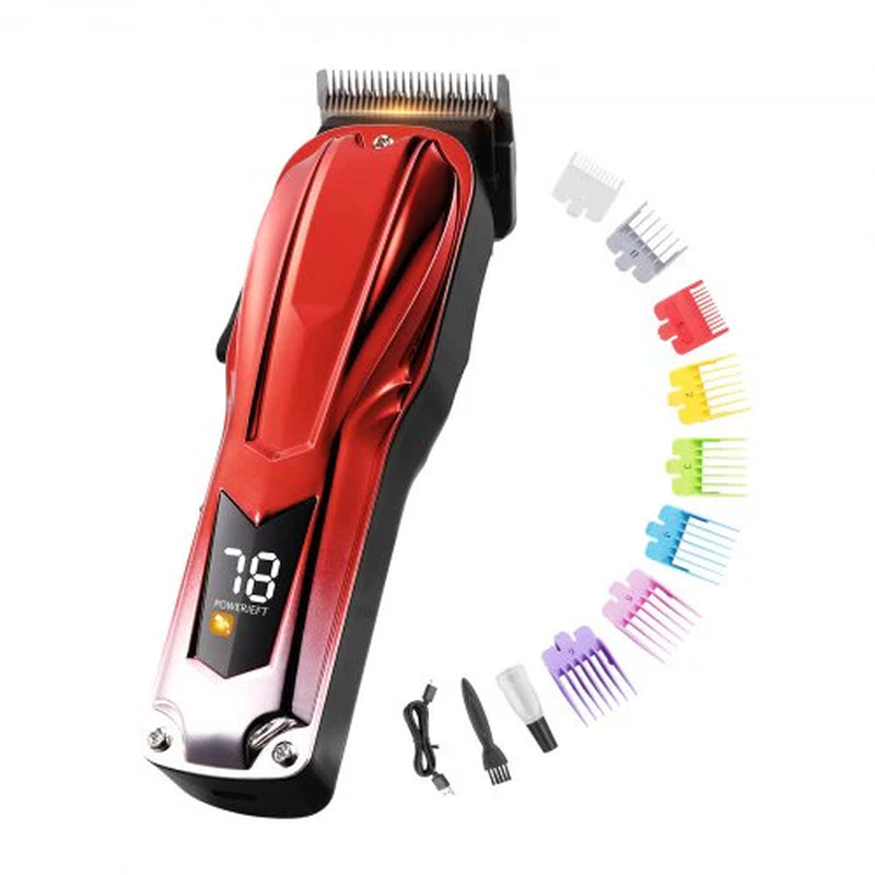 VEVOR Professional Hair Clipper – 6800 RPM Cordless Barber Trimmer with LCD Display & Comb Attachments