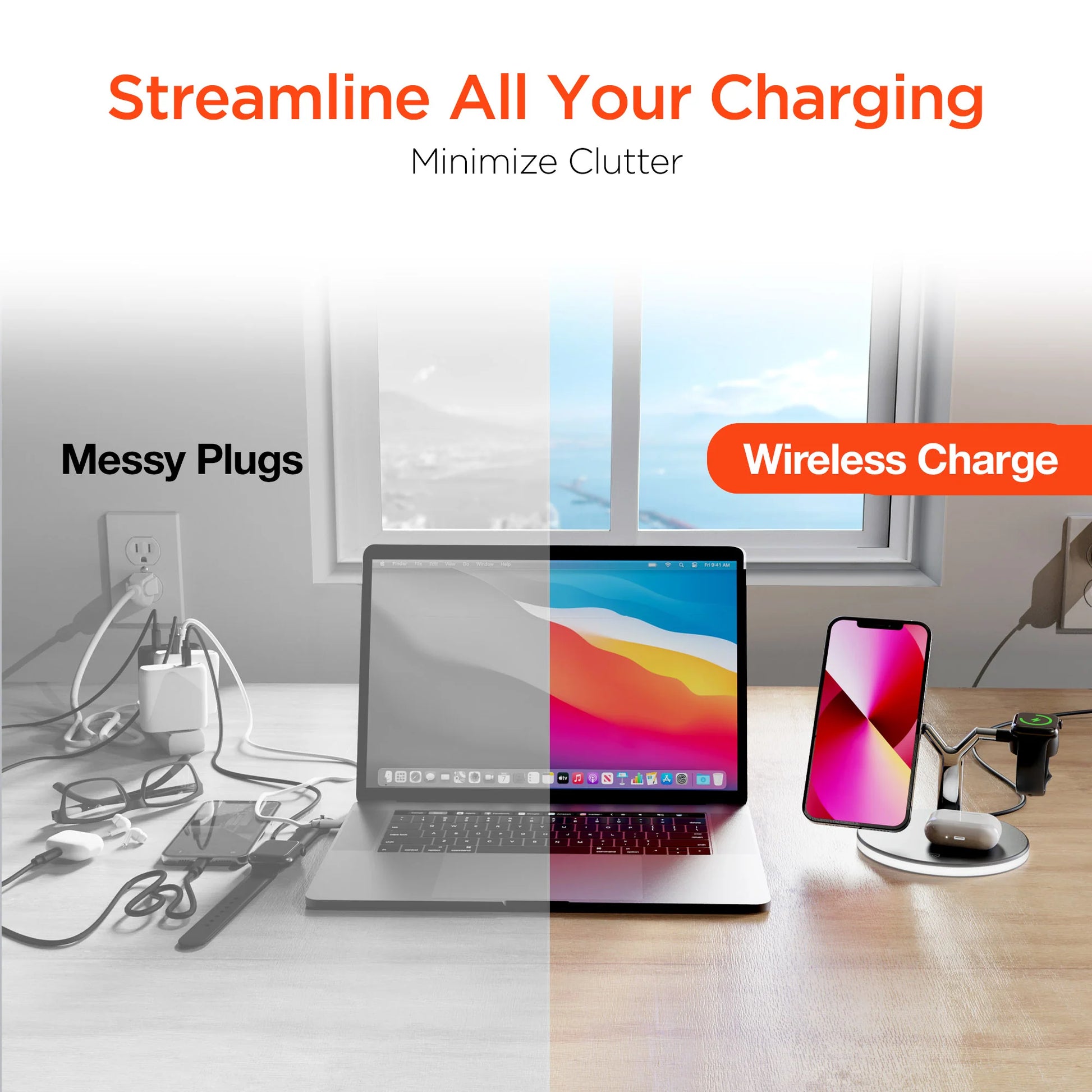 HyperGear MaxCharge 3-in-1 MagSafe Wireless Charging Stand – iPhone, Apple Watch & AirPods