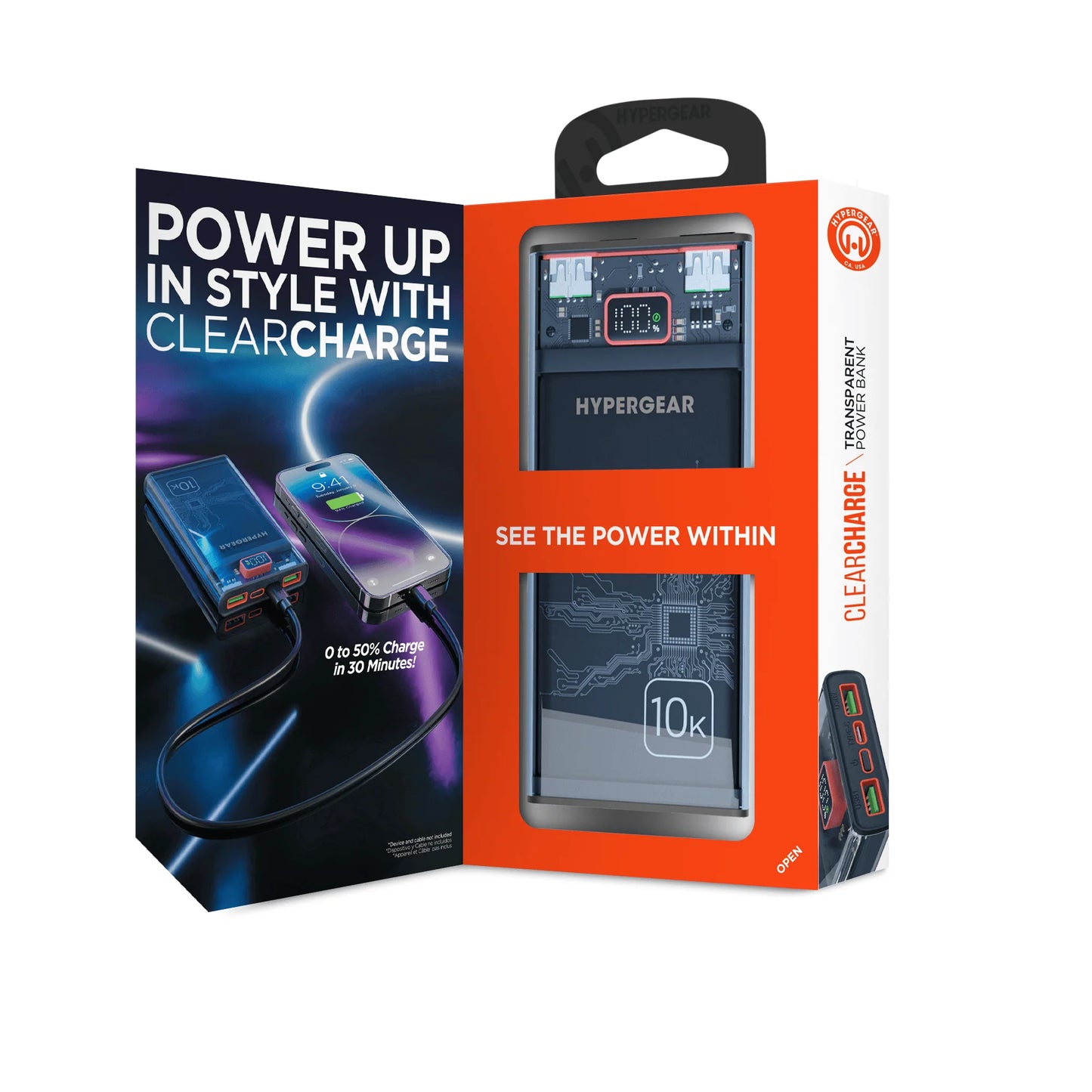 Hypergear Clearcharge 10000Mah Transparent Power Bank
