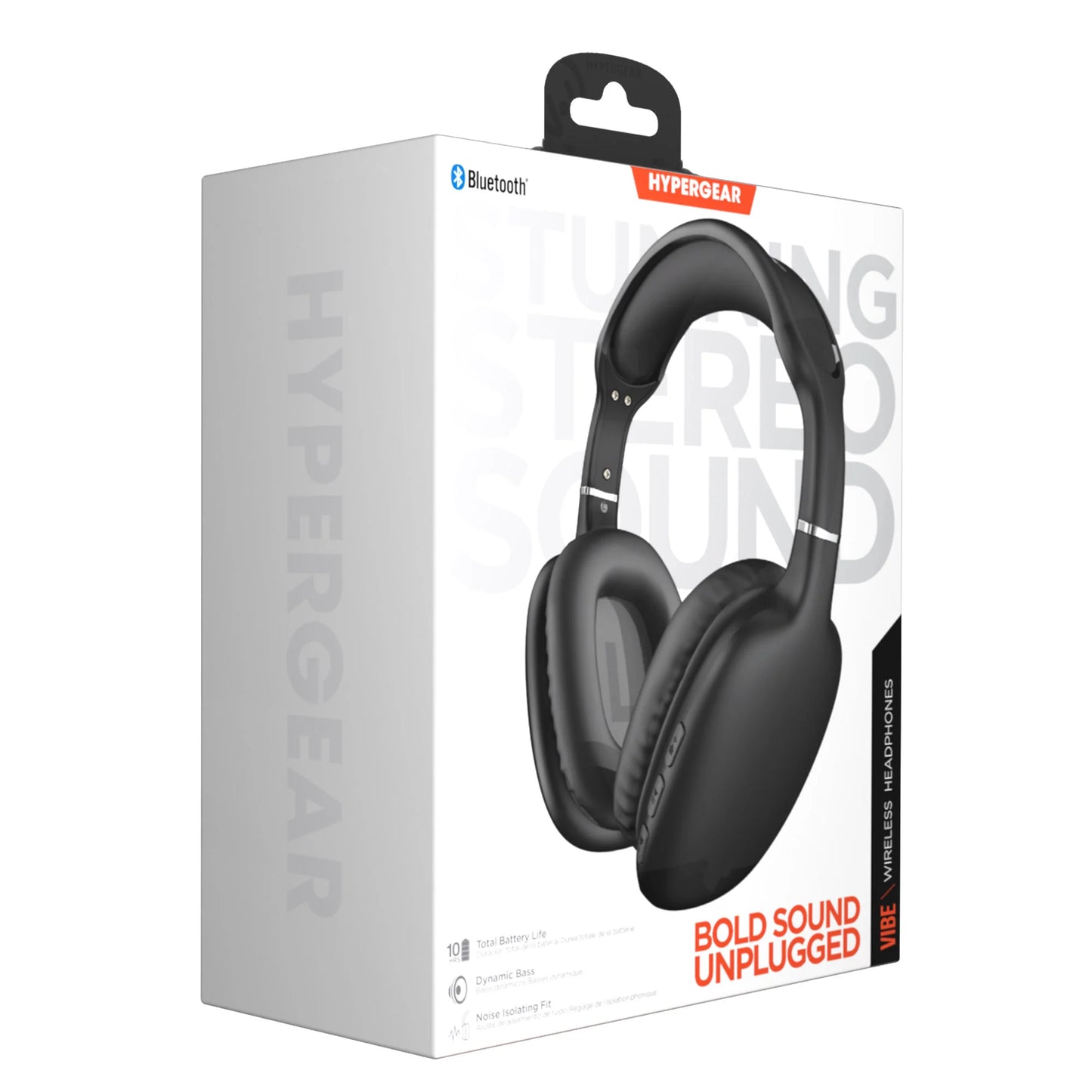 Hypergear Vibe Wireless Over‑Ear Headphones – 40mm Drivers, 10h Playtime & Foldable Design