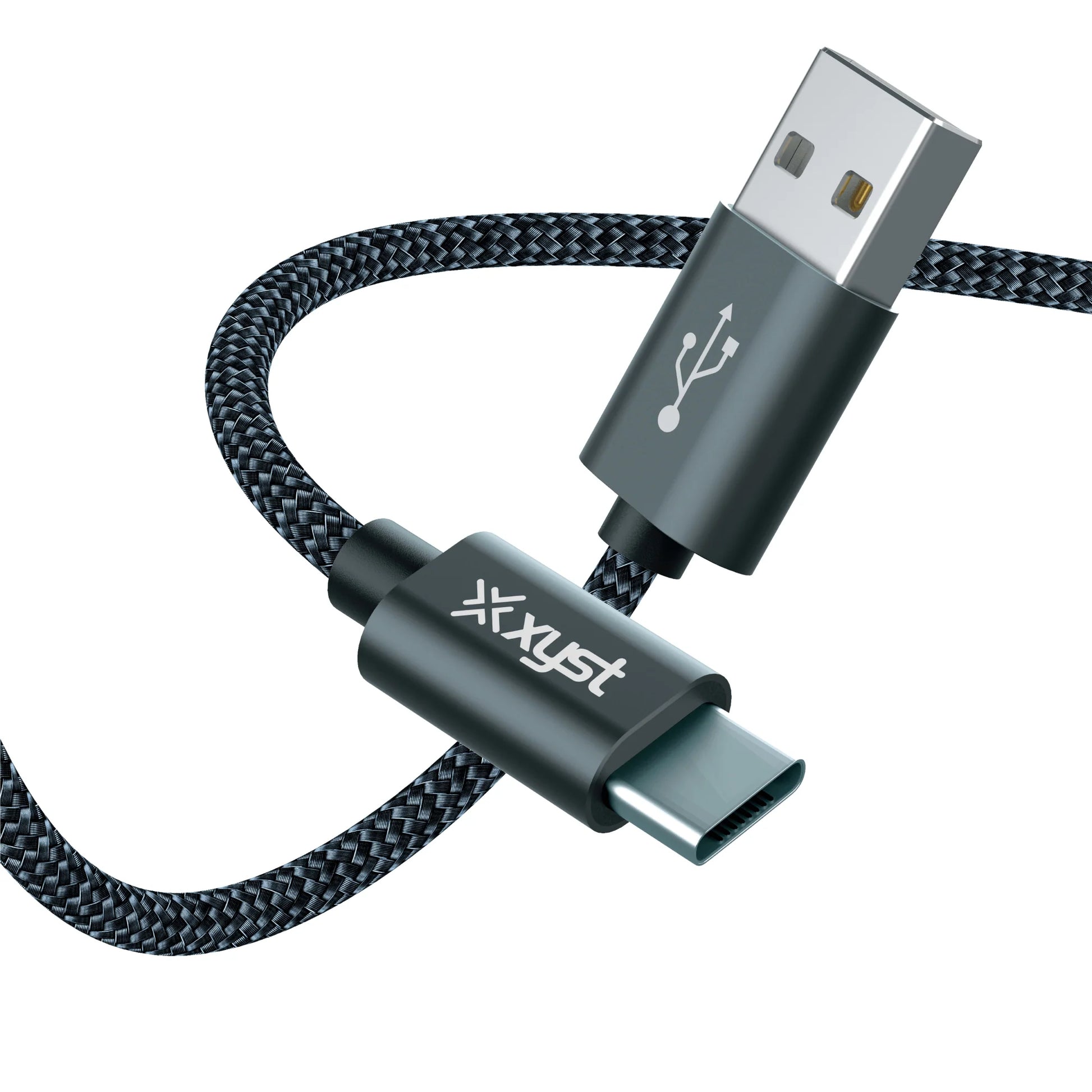 Xyst 10 ft USB‑A to USB‑C Braided Charging Cable – Extra Long Nylon Cable