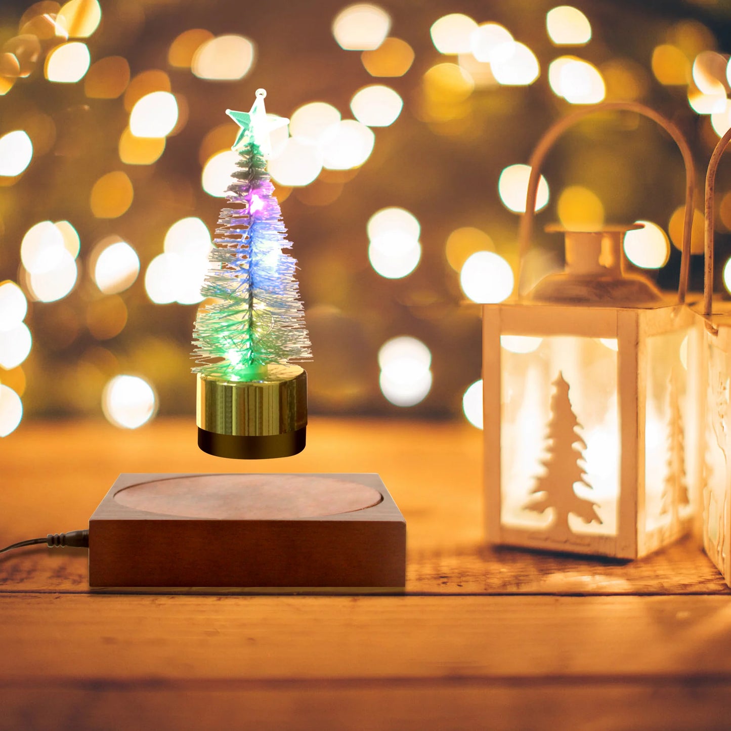 Levitation Christmas Tree Lamp – Magnetic Floating LED Tree with 360° Rotation & Warm Light for Unique Holiday Decor