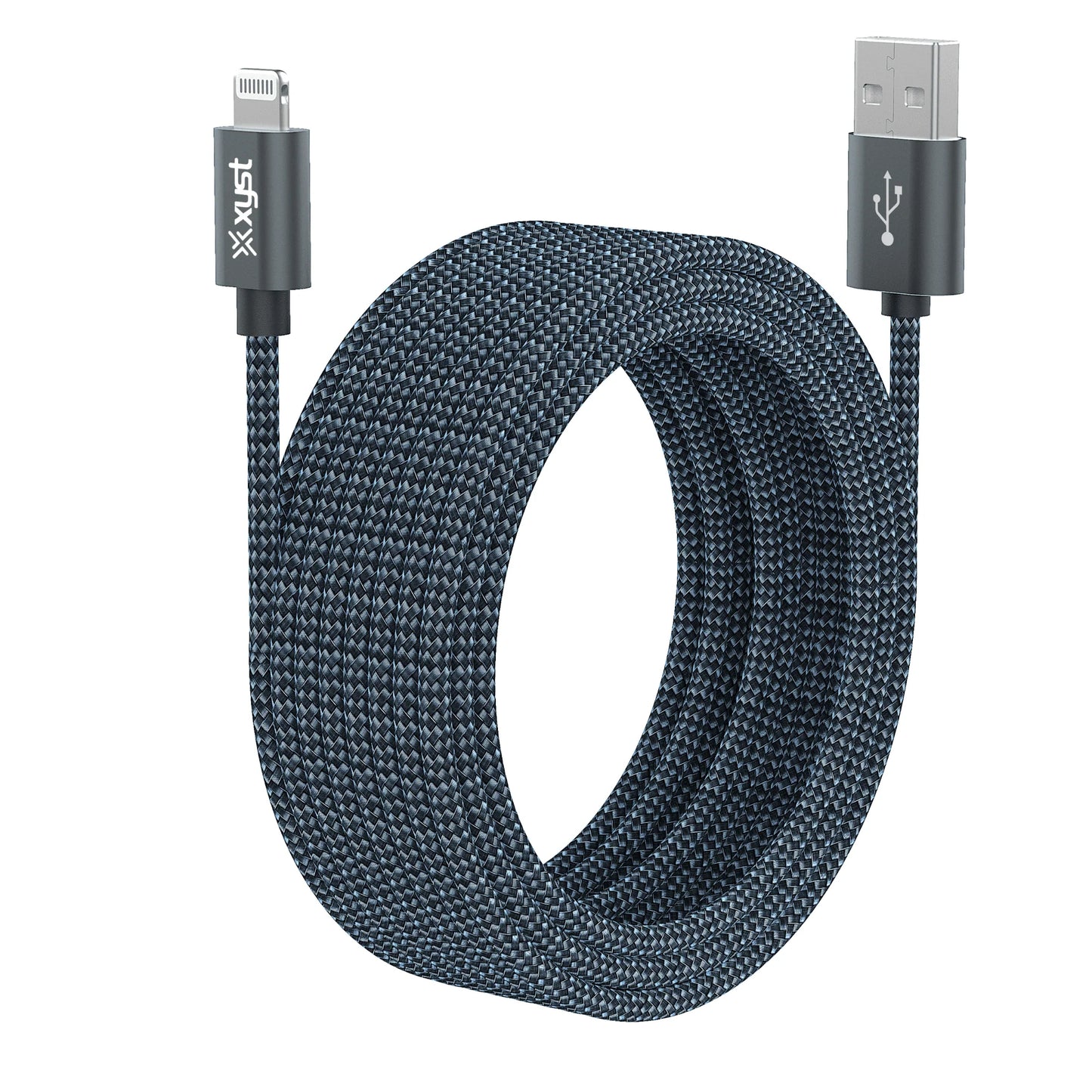 10 ft USB-A to Lightning Braided Charging Cable – Extra-Long Nylon Cable for iPhone & iPad Fast Charging