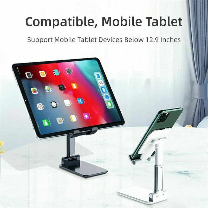 Adjustable Phone & Tablet Stand – Foldable Desk Holder for iPhone, Android & iPad