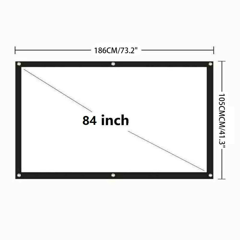 Portable Foldable Projector Screen 16:9 – Anti‑Crease Movie Screen for Indoor & Outdoor Home Theater