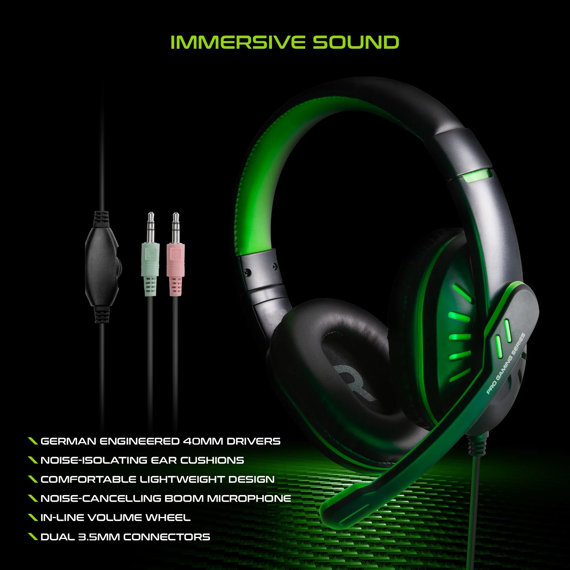 HyperGear 4-in-1 Gaming Kit – RGB Keyboard, Precision Mouse, Stereo Headset & Large Mouse Pad