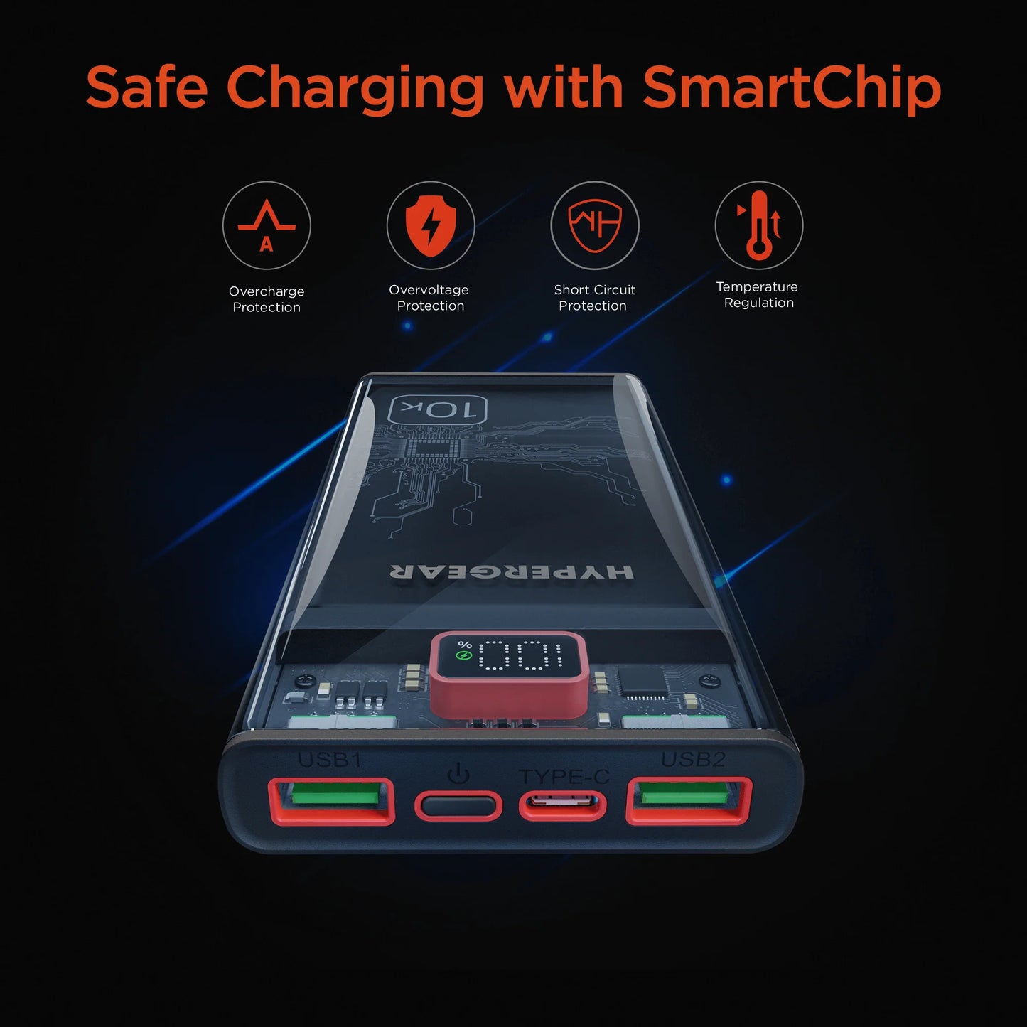 Hypergear Clearcharge 10000Mah Transparent Power Bank