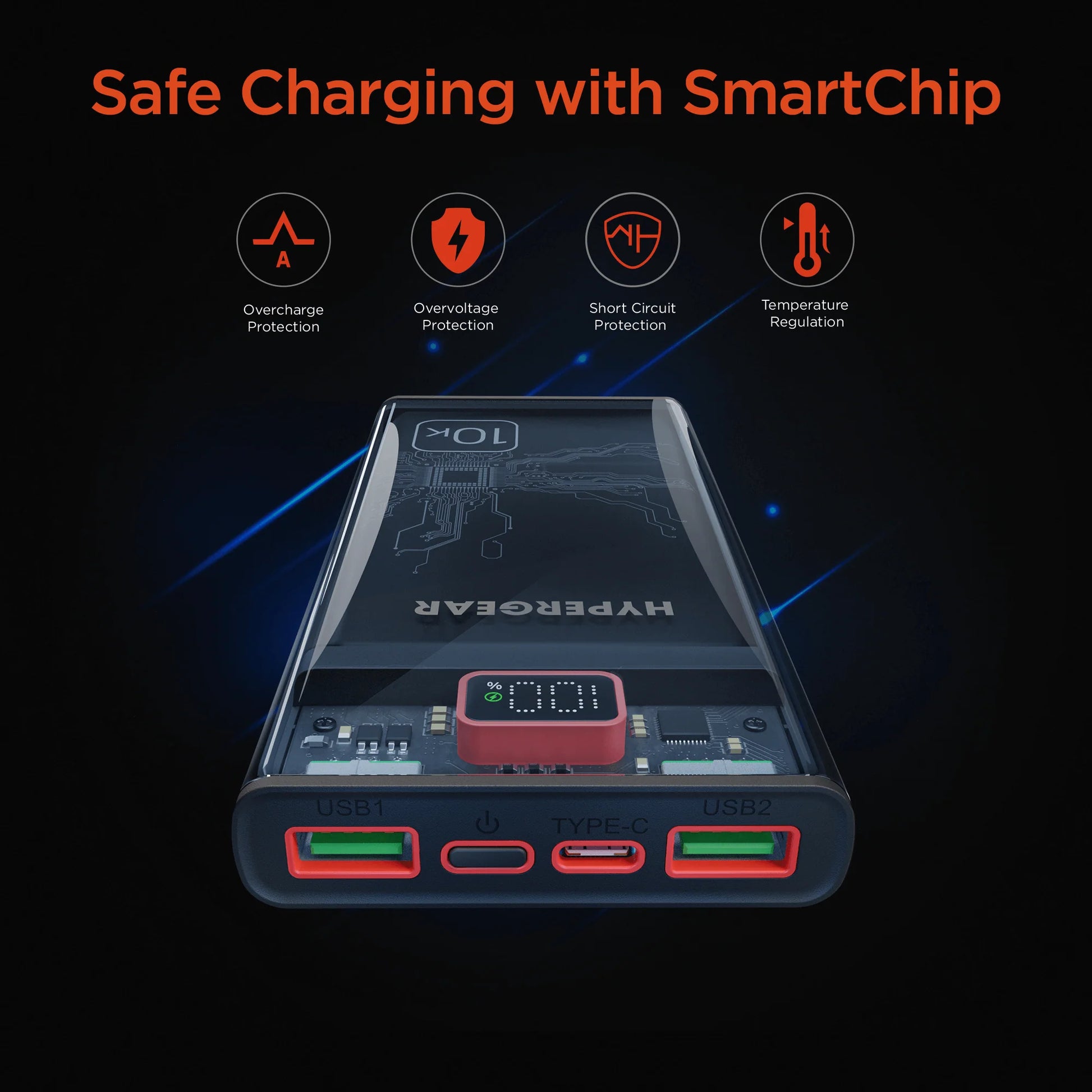 Hypergear Clearcharge 10000Mah Transparent Power Bank