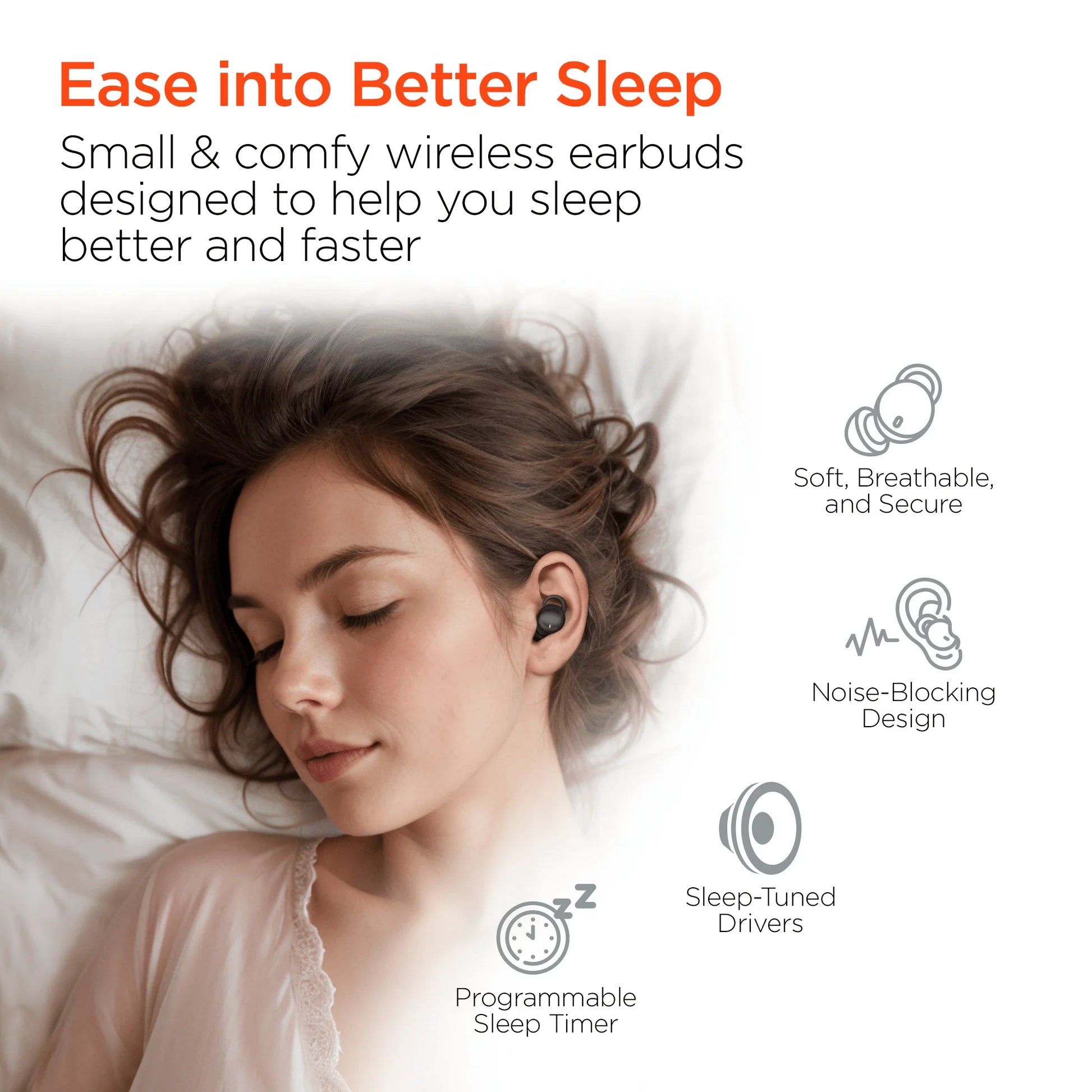 Hypergear SleepEEZ Mini Sleep Earbuds – Noise‑Blocking Wireless Pods with Ultra‑Soft Fit & 5h Battery