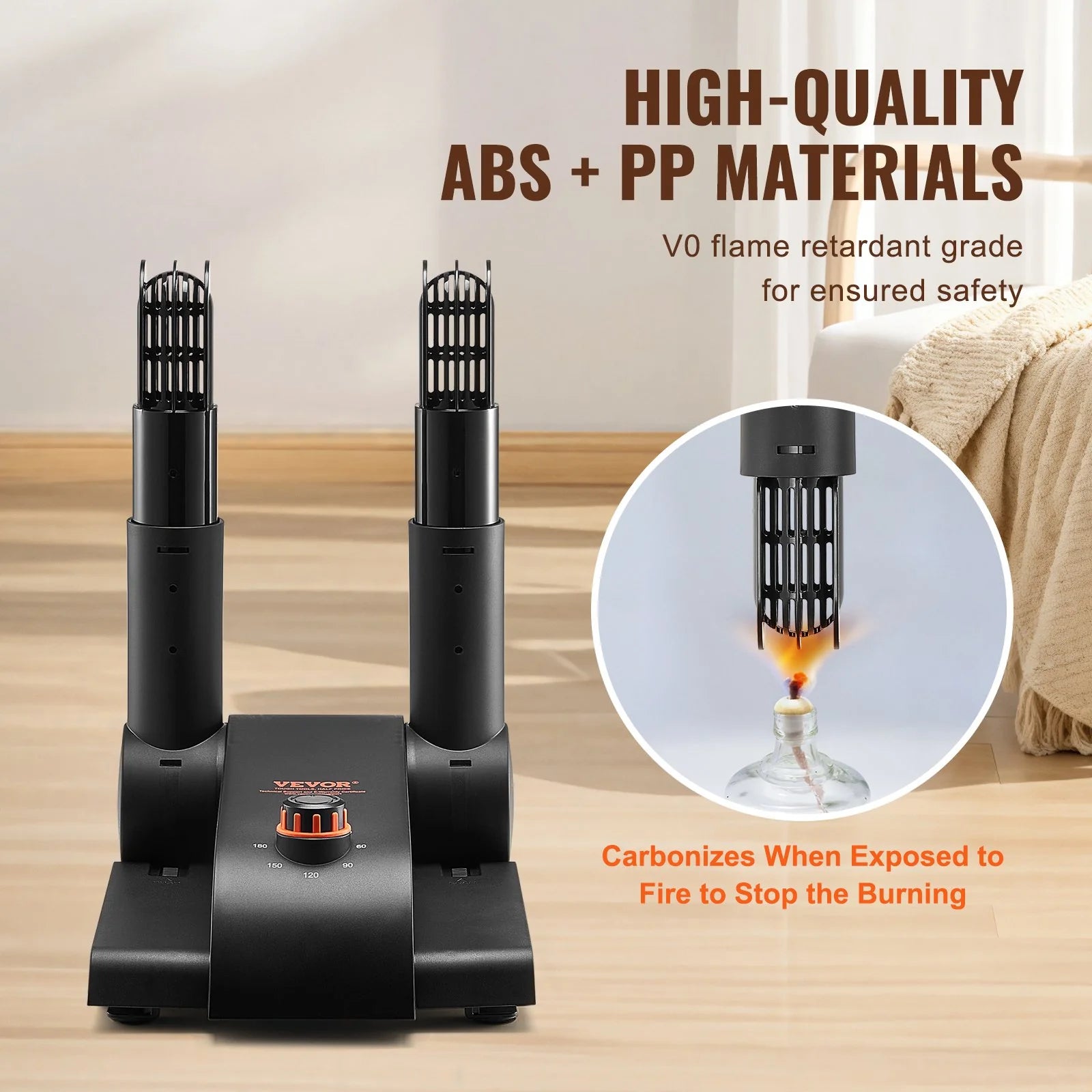 VEVOR Foldable Dual-Tube Shoe & Boot Dryer – Adjustable Warm Air Dryer with Timer, Temperature Control & Quiet Operation