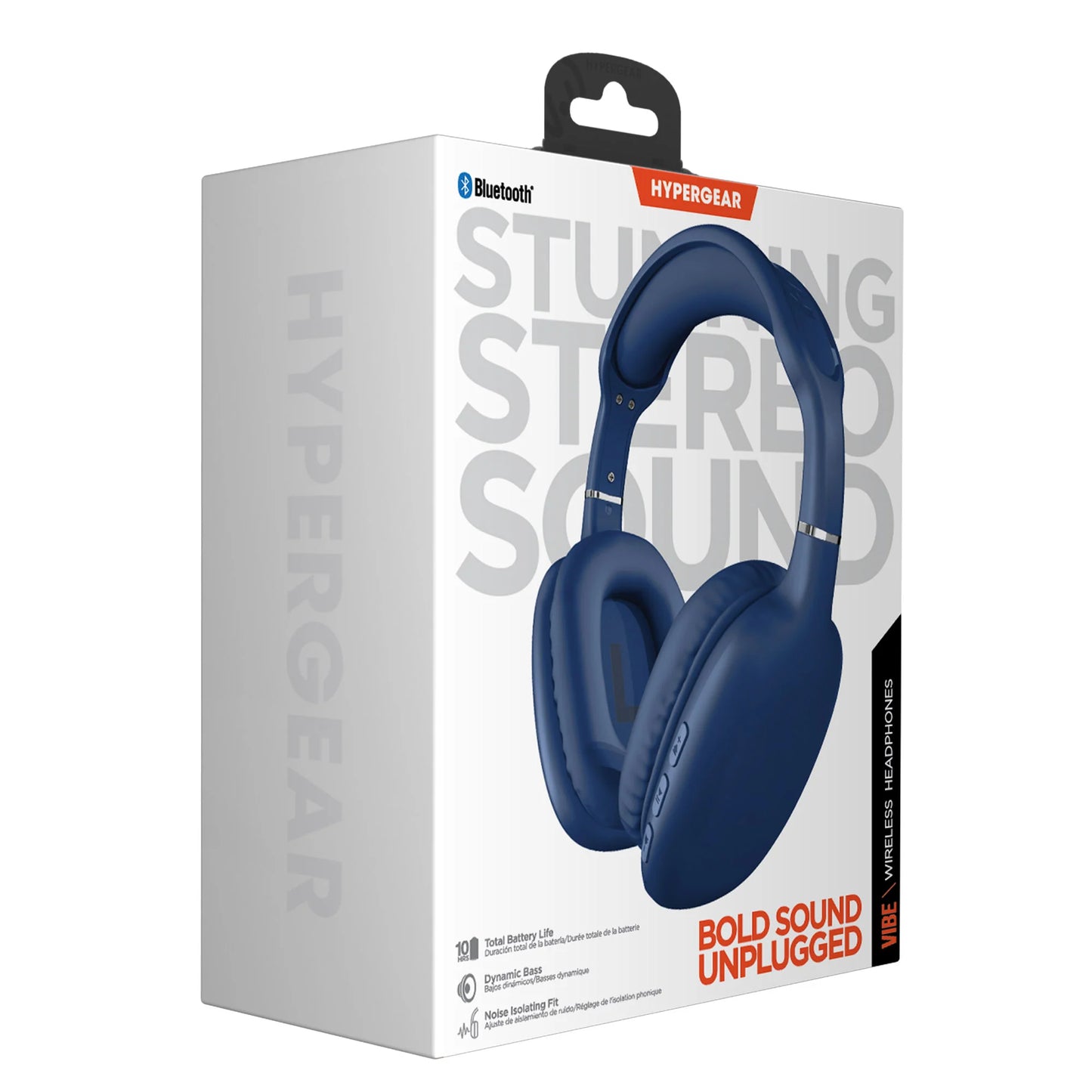 Hypergear Vibe Wireless Over‑Ear Headphones – 40mm Drivers, 10h Playtime & Foldable Design