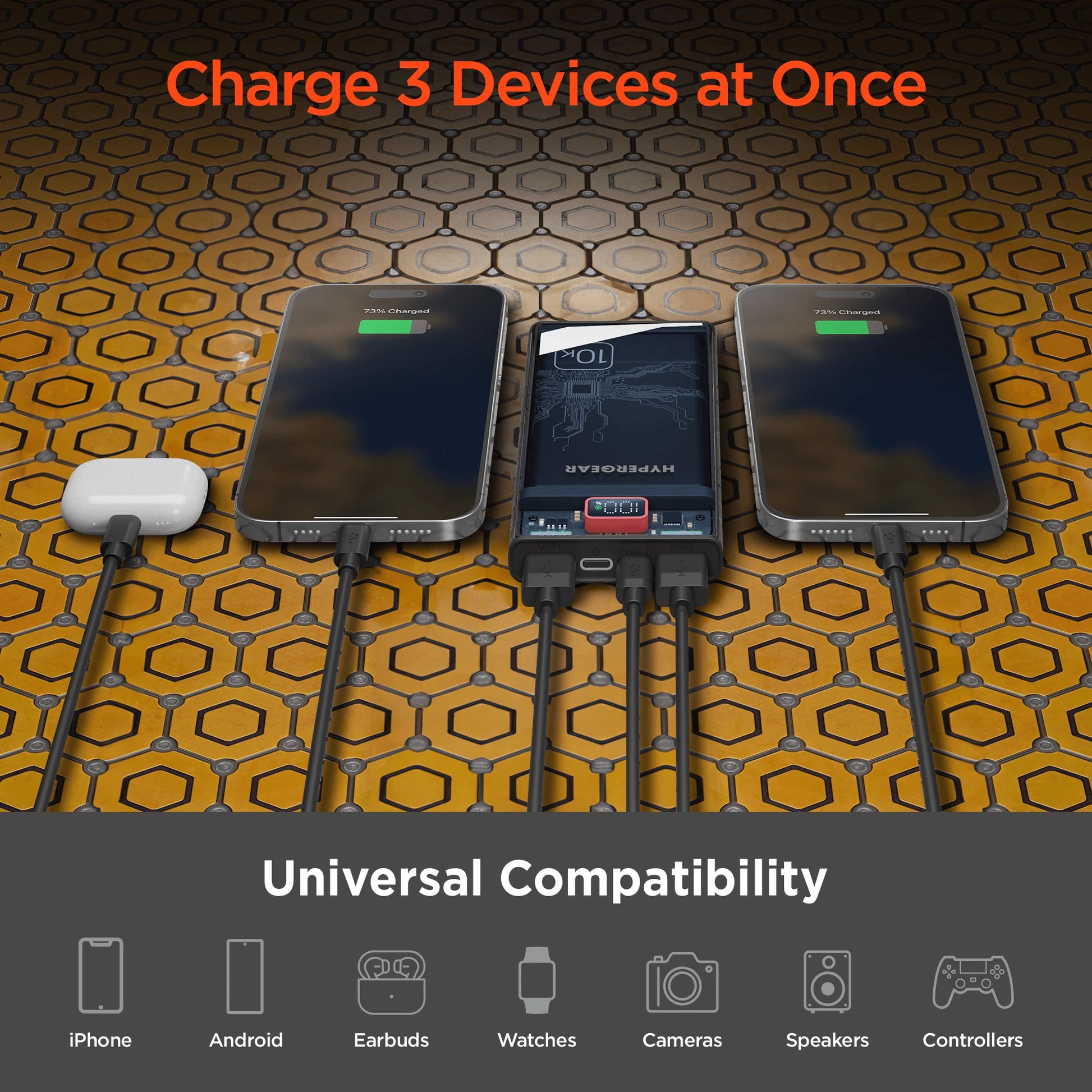 Hypergear Clearcharge 10000Mah Transparent Power Bank