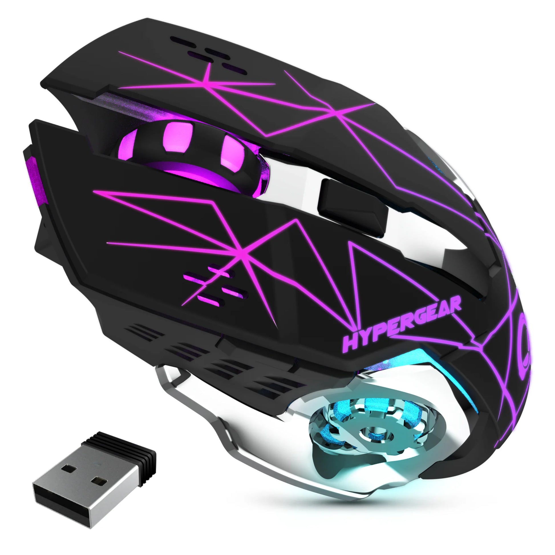 HyperGear Chromium RGB Wireless Gaming Mouse – Ergonomic Rechargeable Mouse with Adjustable DPI & Dynamic Lighting