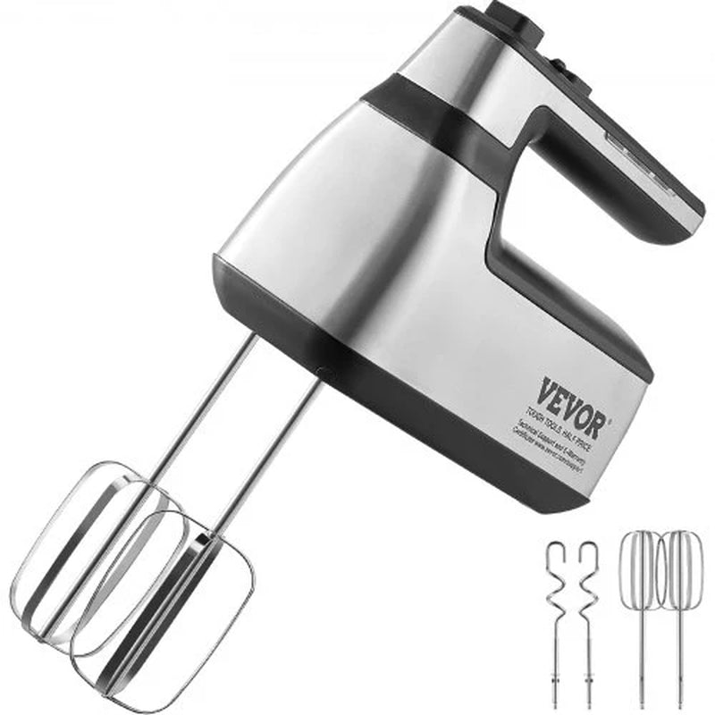 VEVOR 250W Cordless Electric Hand Mixer – Rechargeable Handheld Mixer with Variable Speed & Turbo Boost, Includes Beaters & Whisk