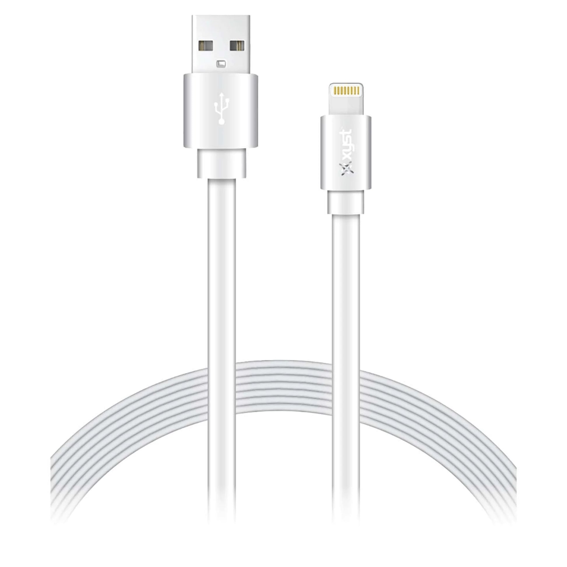 USB-A to Lightning Flat Charging Cable – 4 ft Compact Tangle-Free Cable for iPhone & iPad Fast Charging