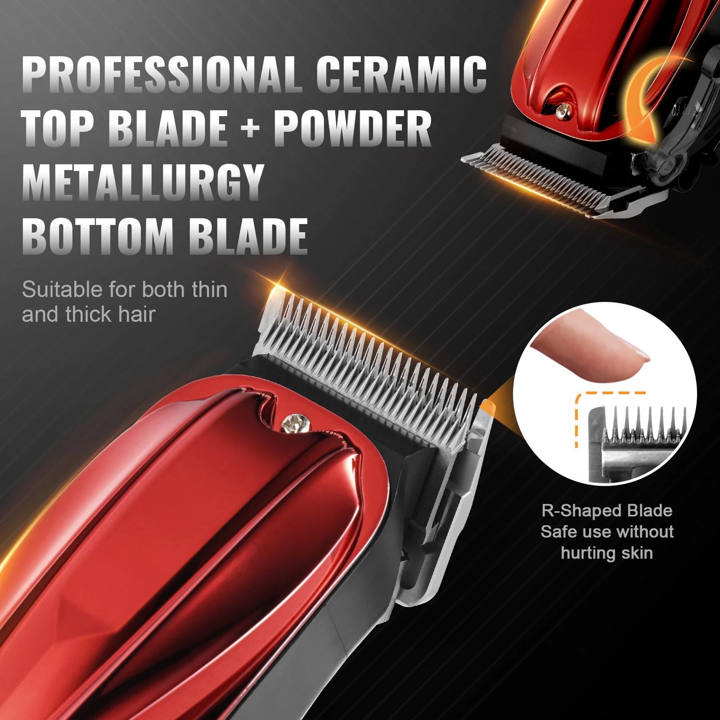 VEVOR Professional Hair Clipper – 6800 RPM Cordless Barber Trimmer with LCD Display & Comb Attachments