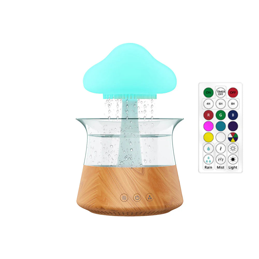 Cloud Rain Aromatherapy Diffuser & Humidifier – Ultrasonic Mist Maker with Colorful LED Lamp