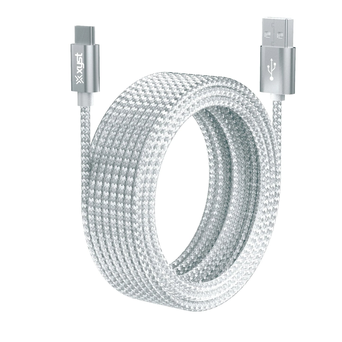 Xyst 10 ft USB‑A to USB‑C Braided Charging Cable – Extra Long Nylon Cable