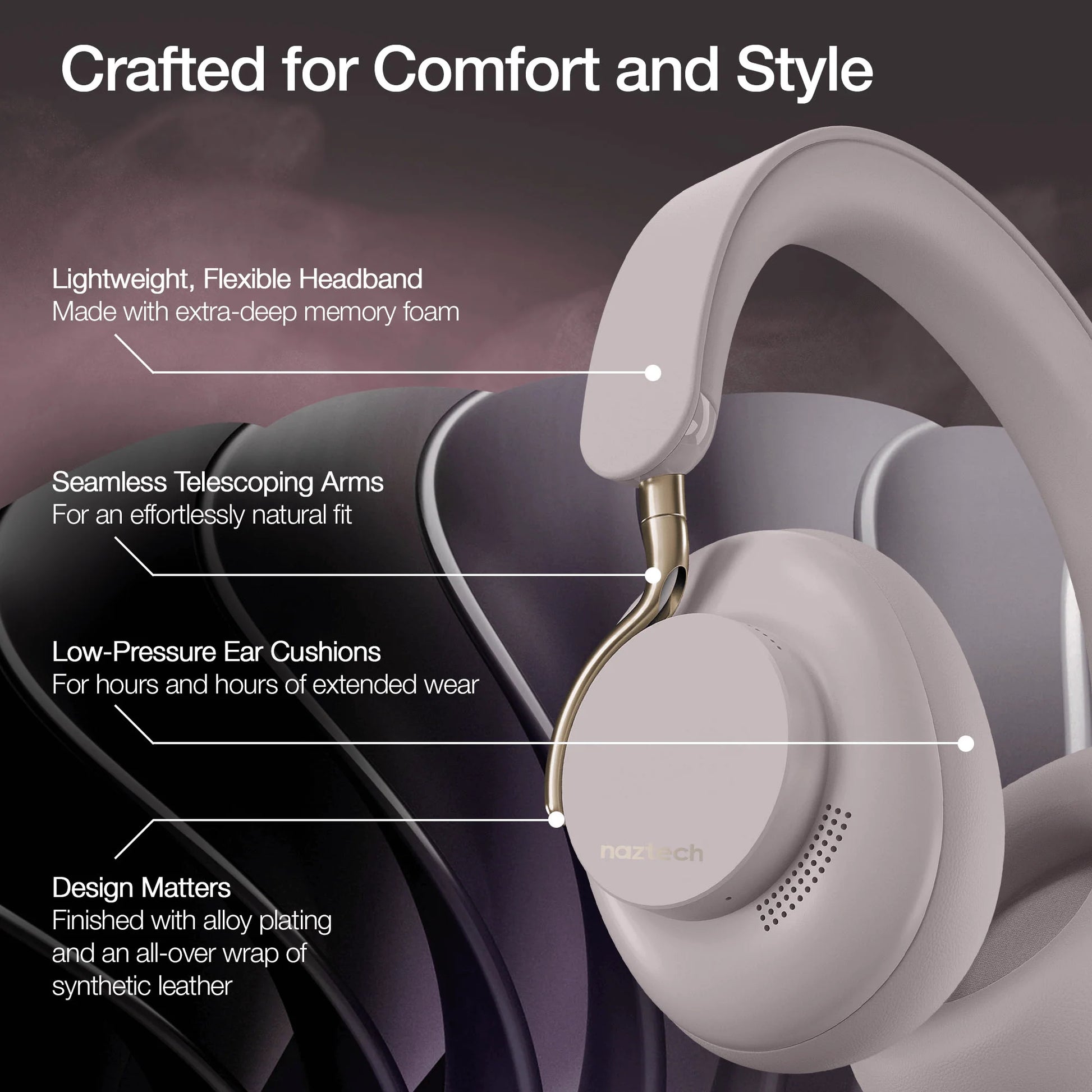 Naztech Aura 360 ANC Wireless Headphones