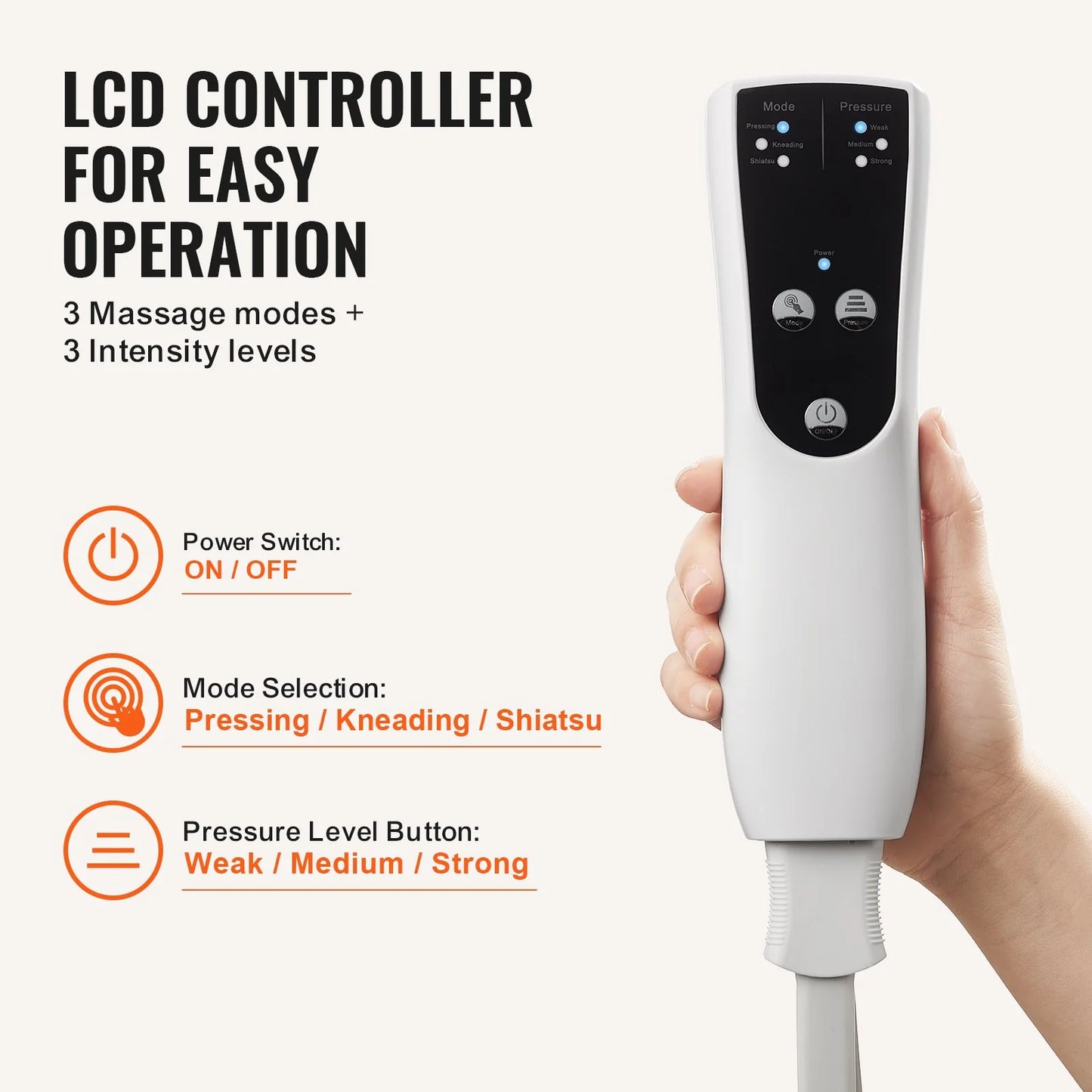 VEVOR Full Leg Air Compression Massager – Foot, Calf, Thigh & Knee Wrap with 3 Modes & 3 Intensities for Circulation Relief