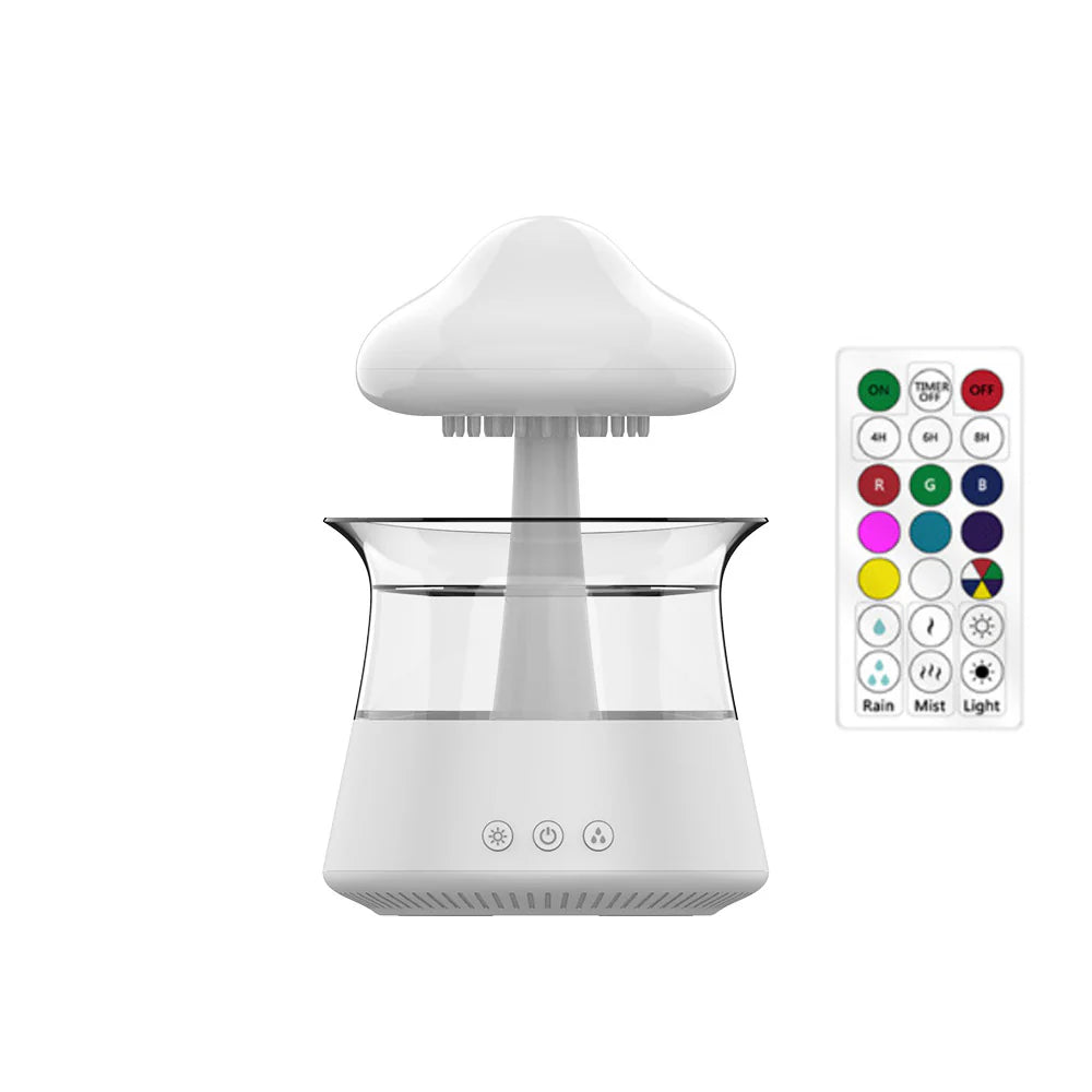 Cloud Rain Aromatherapy Diffuser & Humidifier – Ultrasonic Mist Maker with Colorful LED Lamp