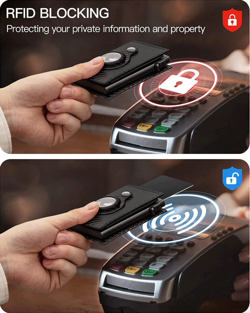 Airtag Wallet Case Leather Credit Card Holder