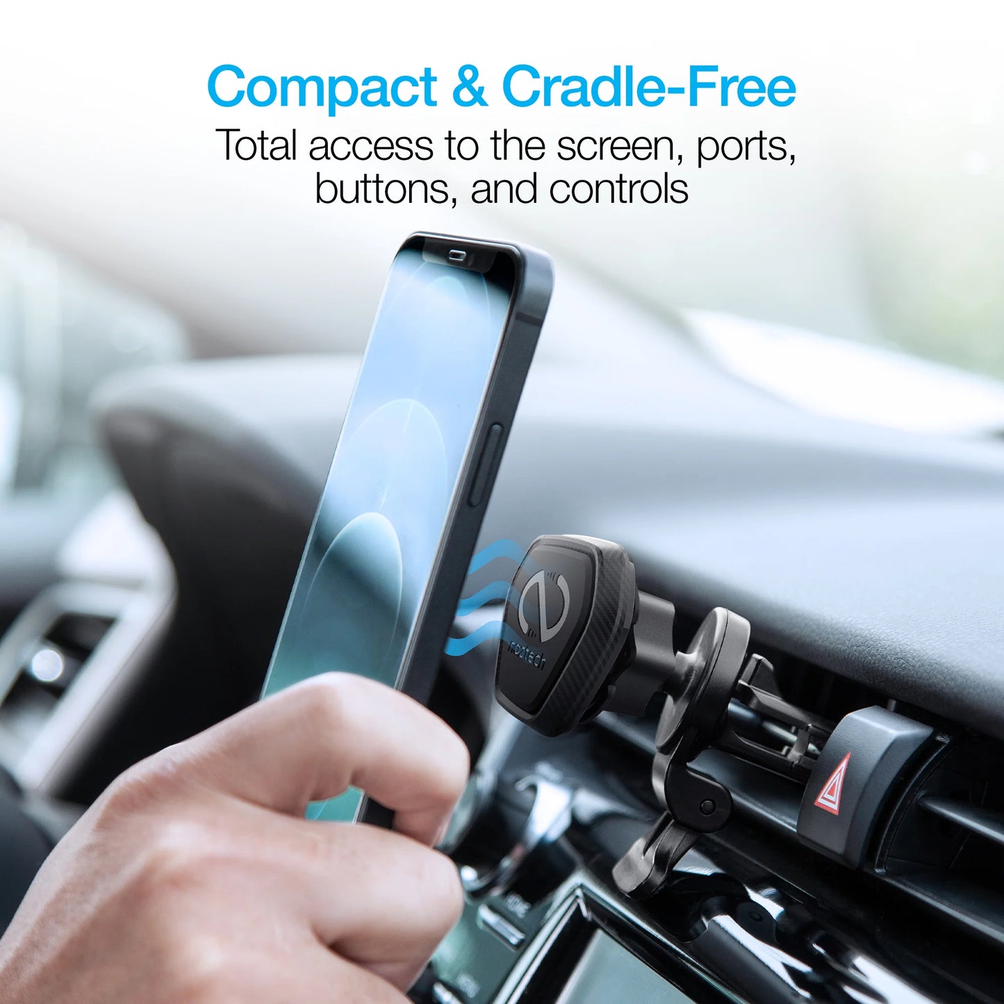 Naztech MagBuddy Elite Vent Mount – Magnetic Hands‑Free Car Phone Holder with 360° Swivel