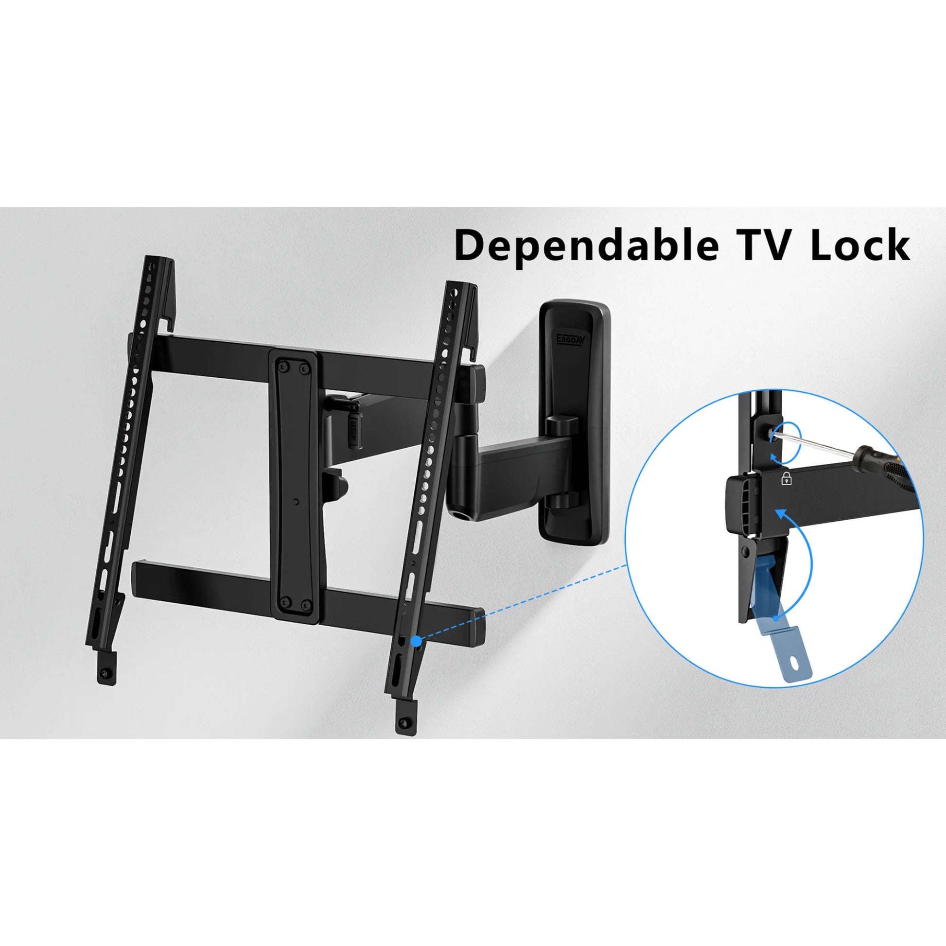 Ergoav Medium Motion TV Wall Mount for 32–65″ TVs – Full Motion Swivel & Tilt Bracket with 20” Extension & Cable Management