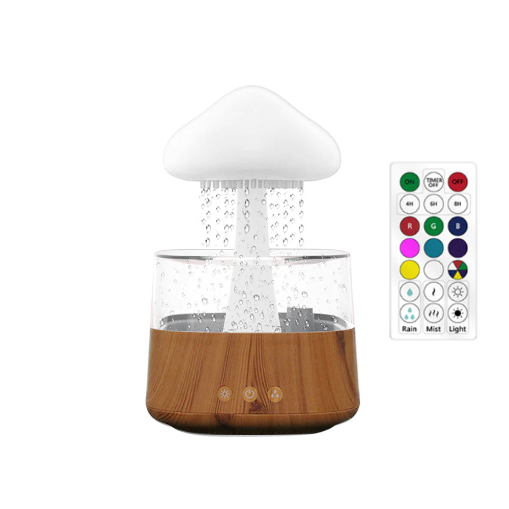 Cloud Rain Aromatherapy Diffuser & Humidifier – Ultrasonic Mist Maker with Colorful LED Lamp