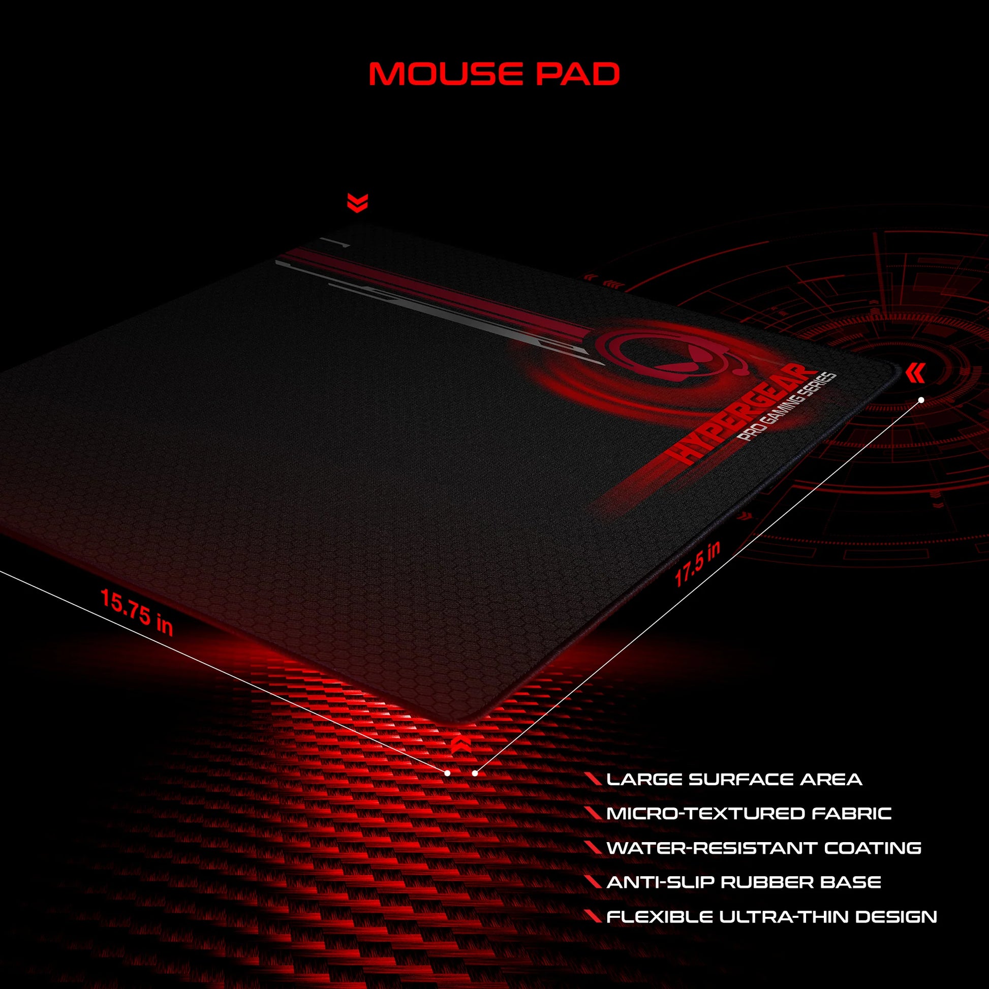 HyperGear 4-in-1 Gaming Kit – RGB Keyboard, Precision Mouse, Stereo Headset & Large Mouse Pad